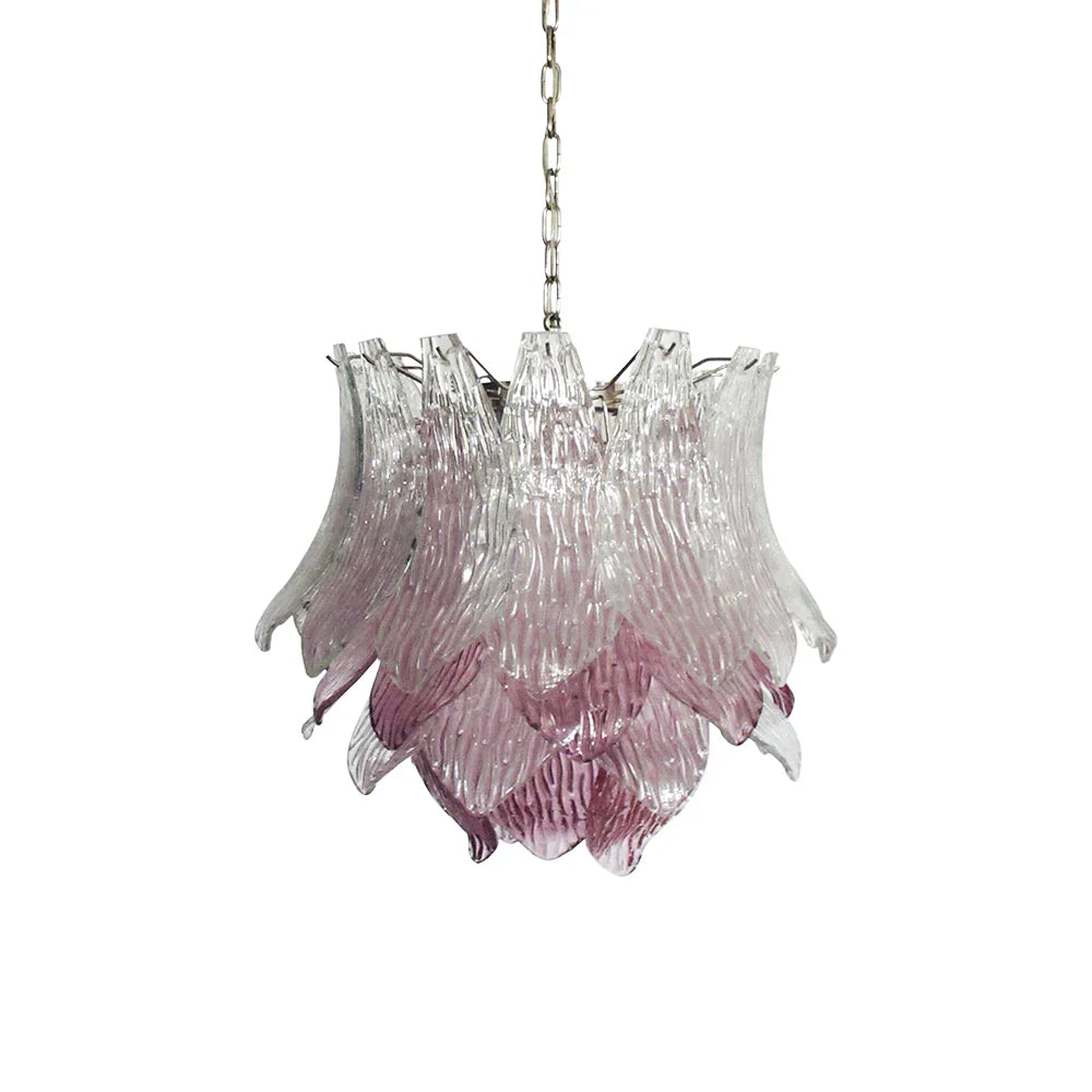 Vintage Murano Transparent Amethyst Glass Chandelier - view 16