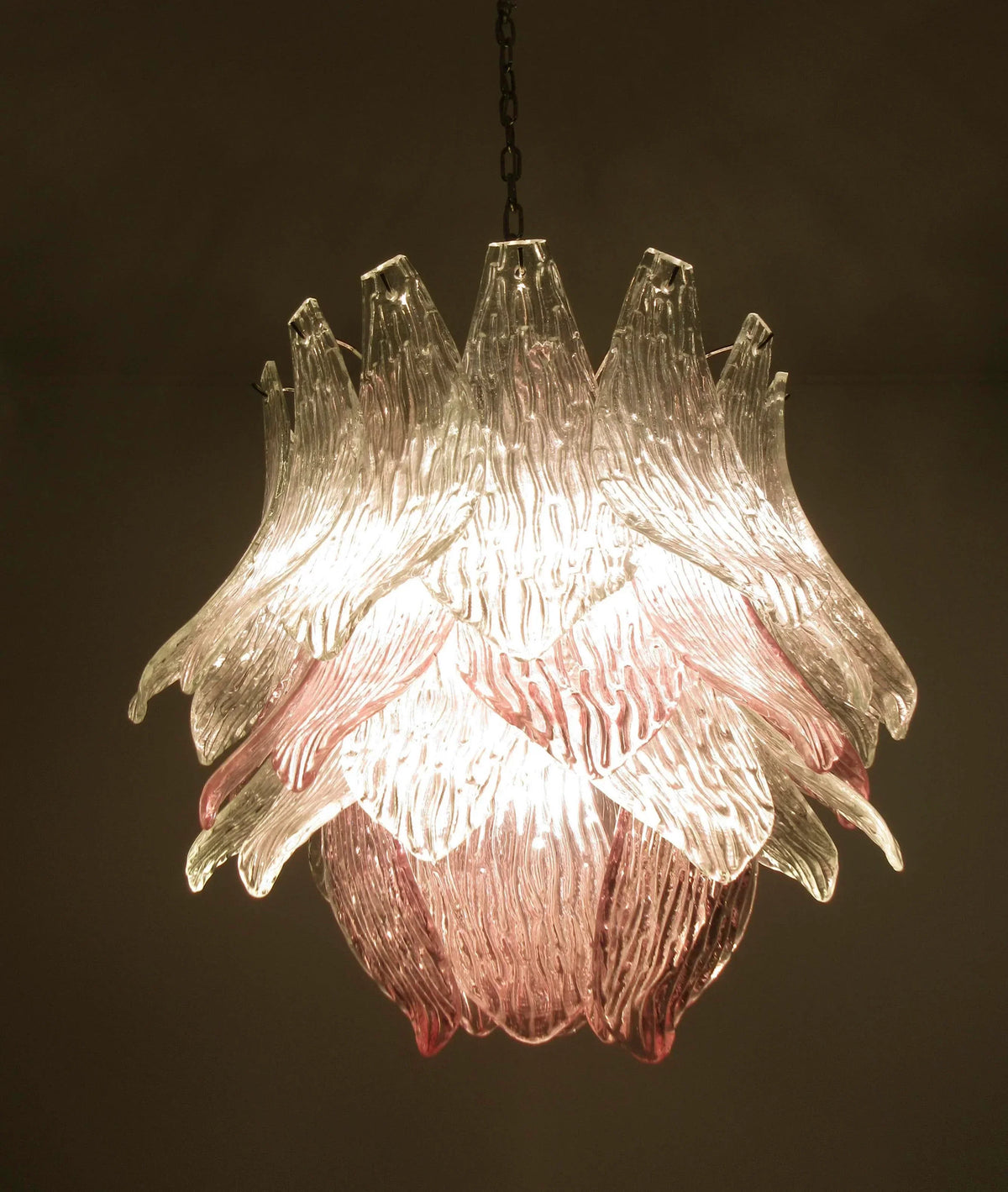 Vintage Murano Transparent Amethyst Glass Chandelier - view 7