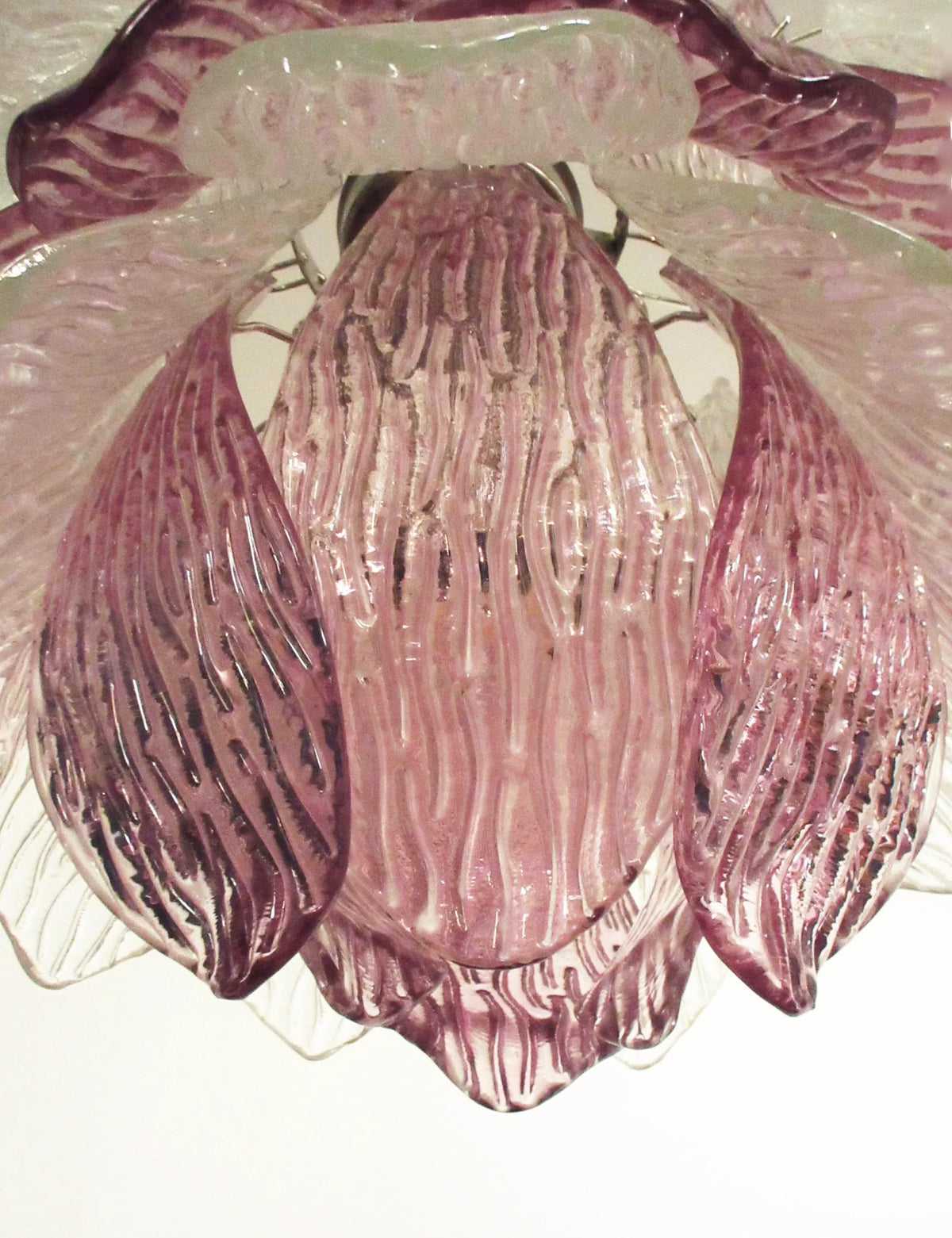 Vintage Murano Transparent Amethyst Glass Chandelier - view 9