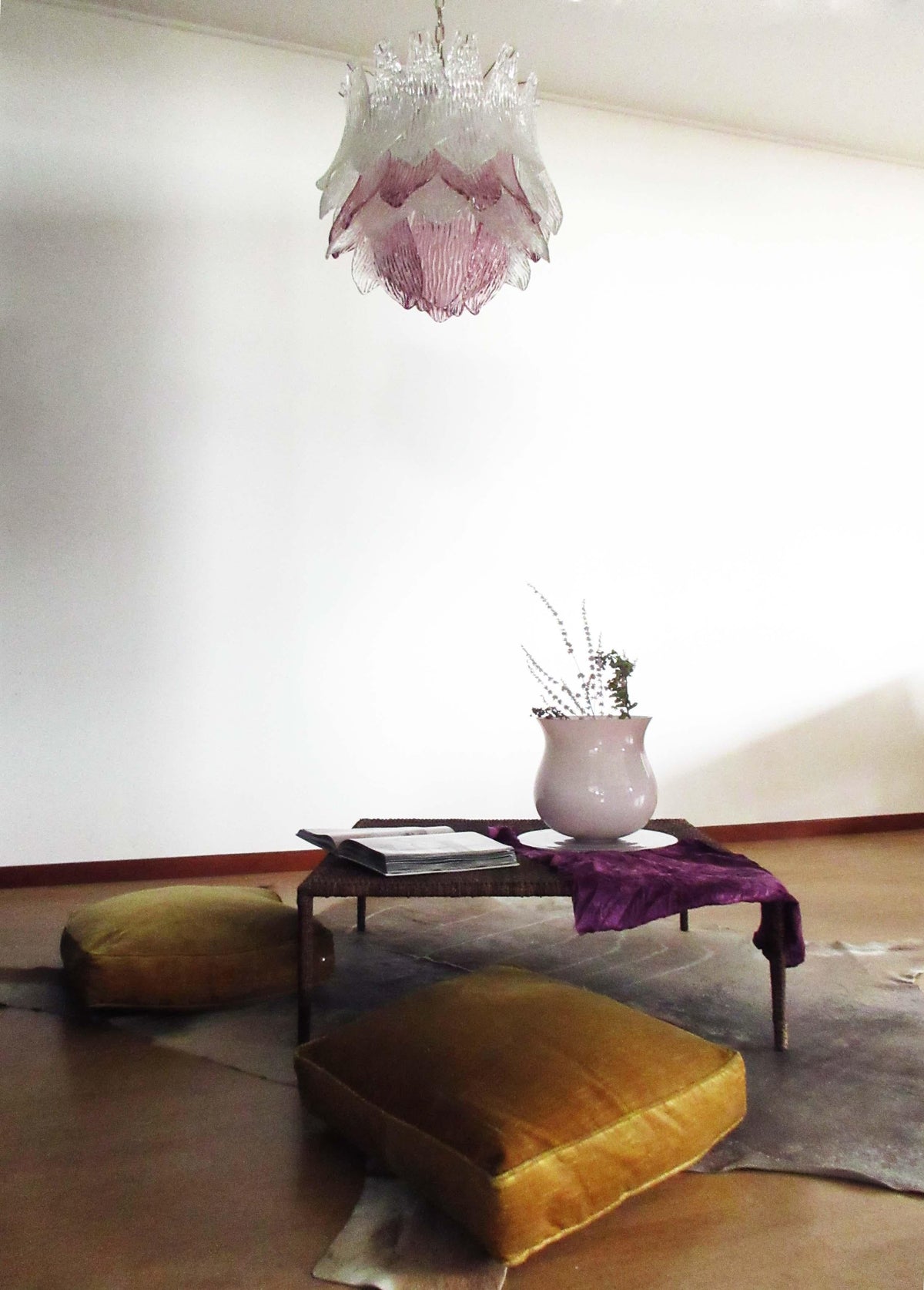 Vintage Murano Transparent Amethyst Glass Chandelier - view 6