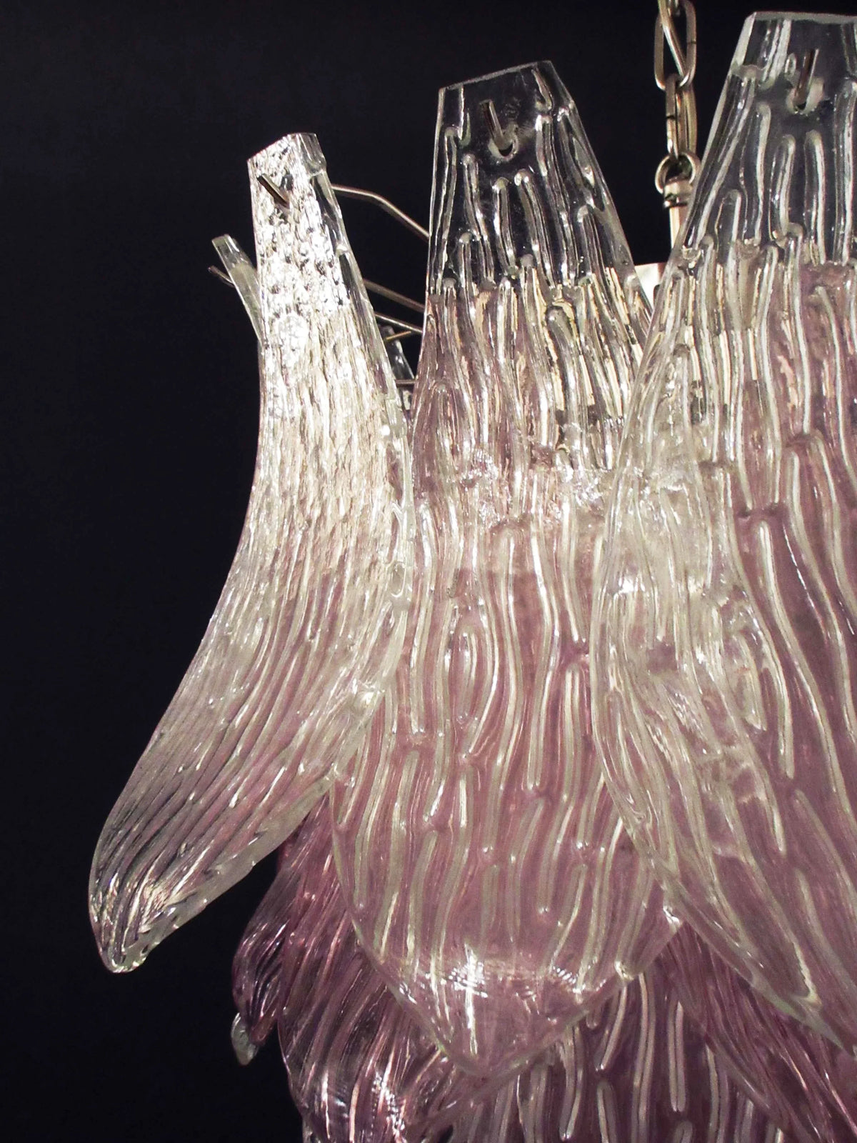 Vintage Murano Transparent Amethyst Glass Chandelier - view 8
