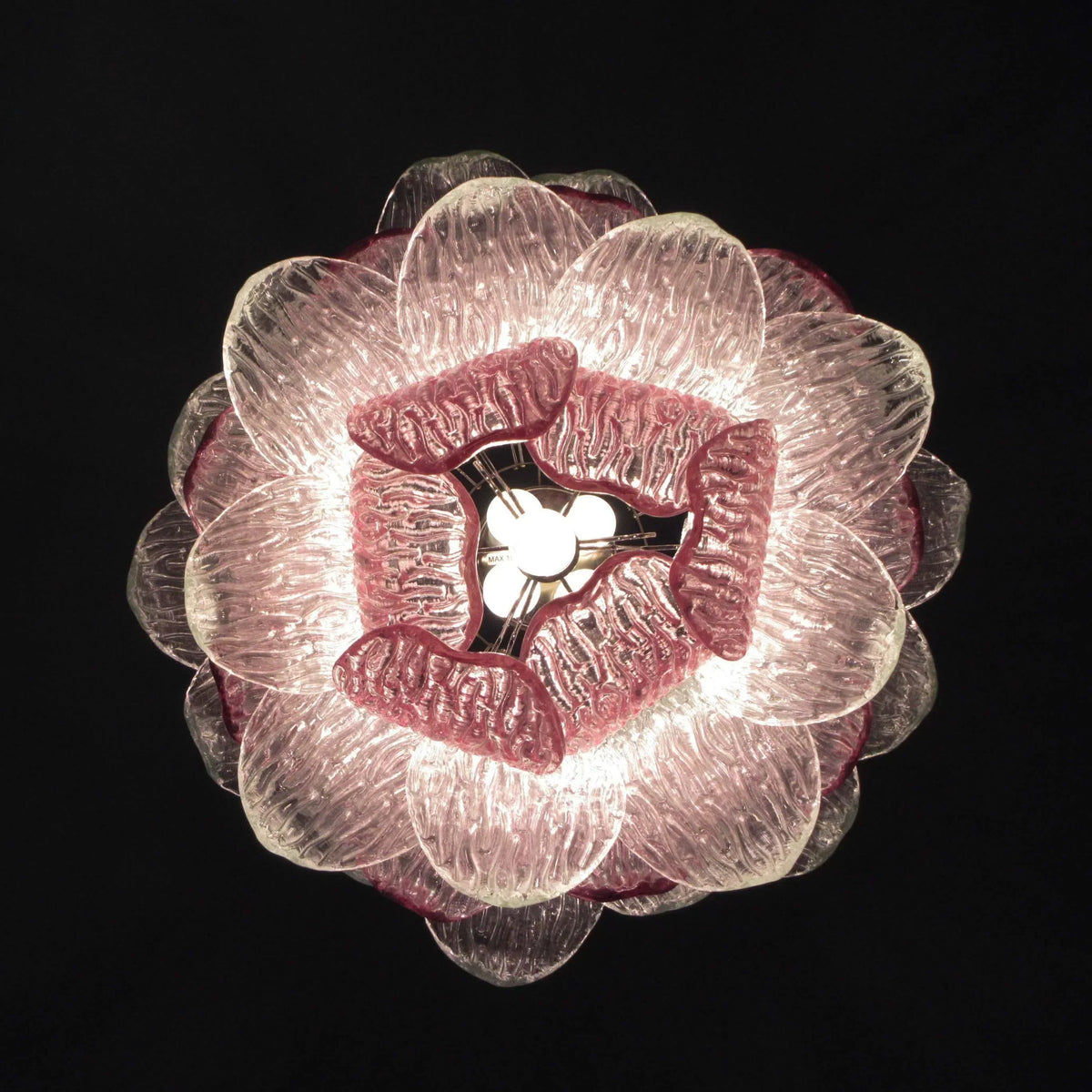 Vintage Murano Transparent Amethyst Glass Chandelier - view 11