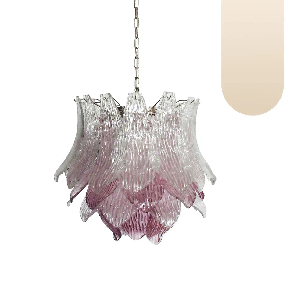 Vintage Murano Transparent Amethyst Glass Chandelier - view 13