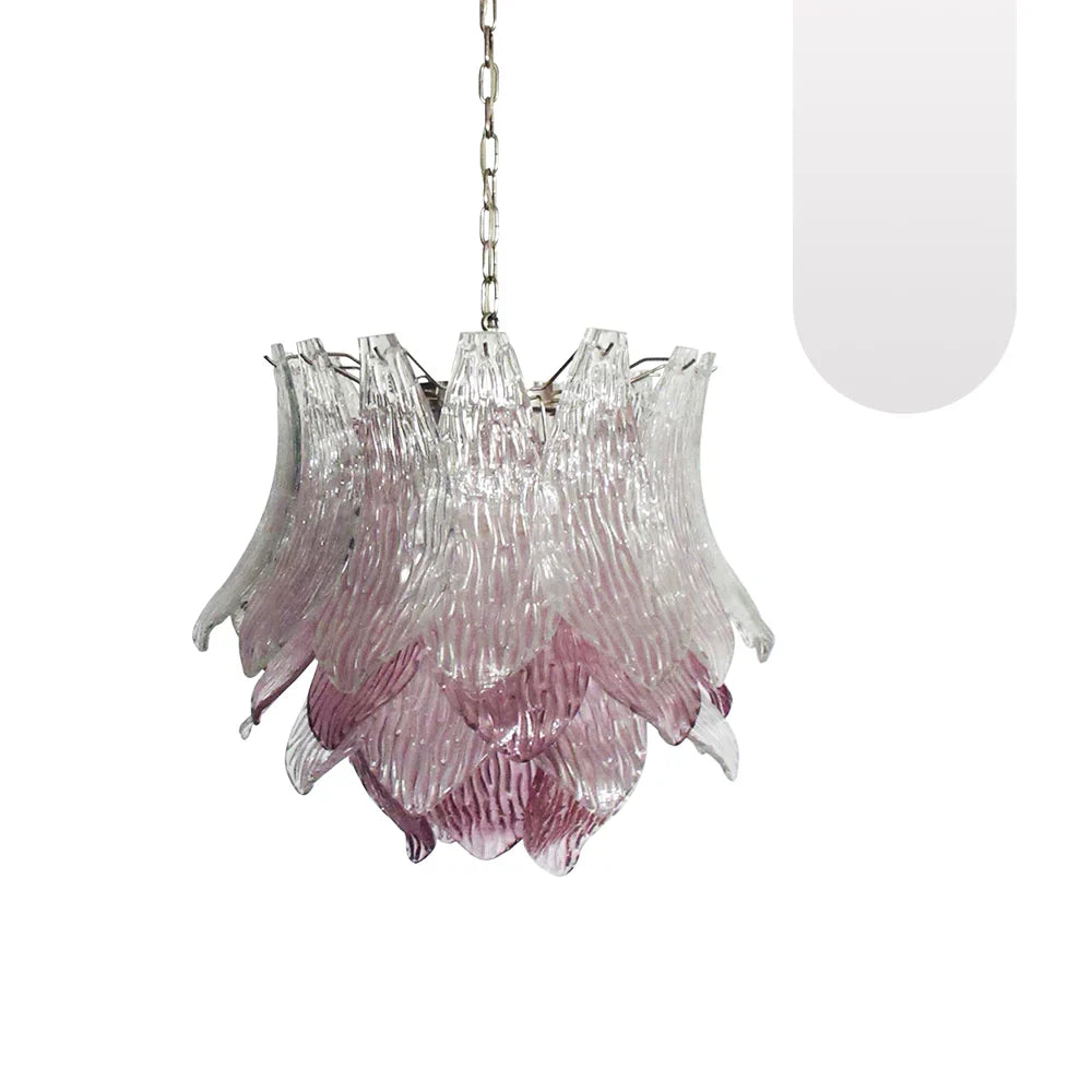Vintage Murano Transparent Amethyst Glass Chandelier - view 14
