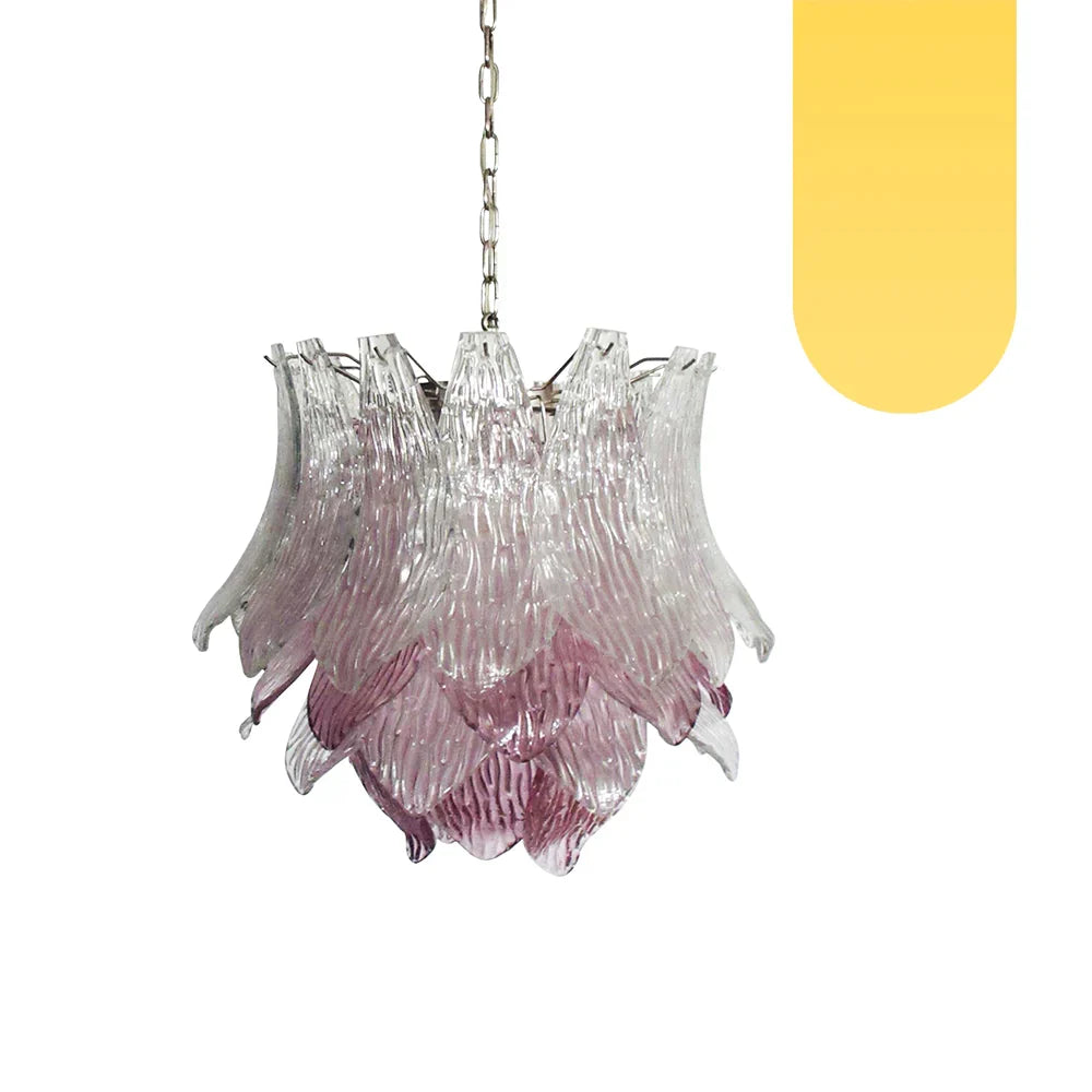 Vintage Murano Transparent Amethyst Glass Chandelier - view 15