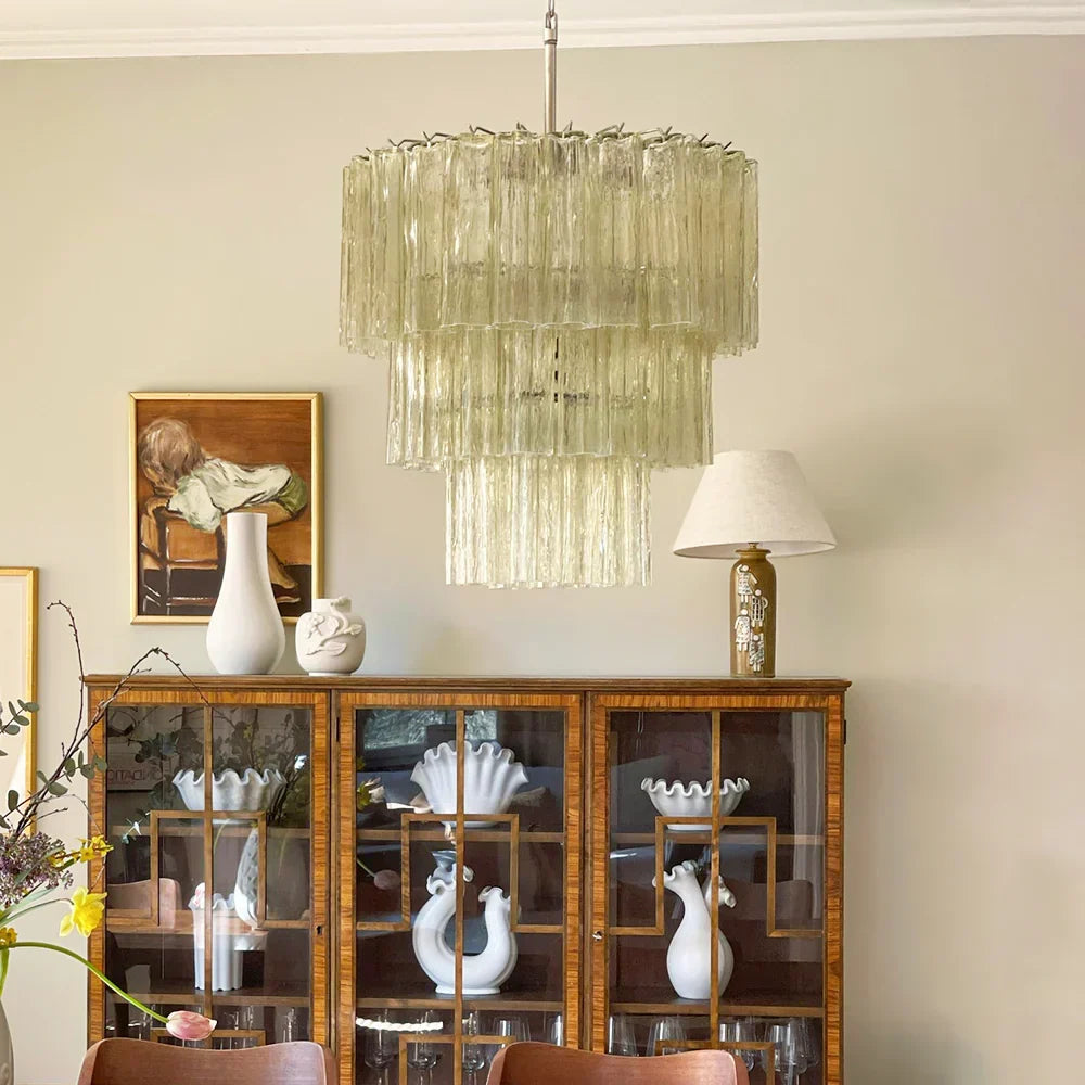 Murano Honey Glass Tube Chandelier - view 2