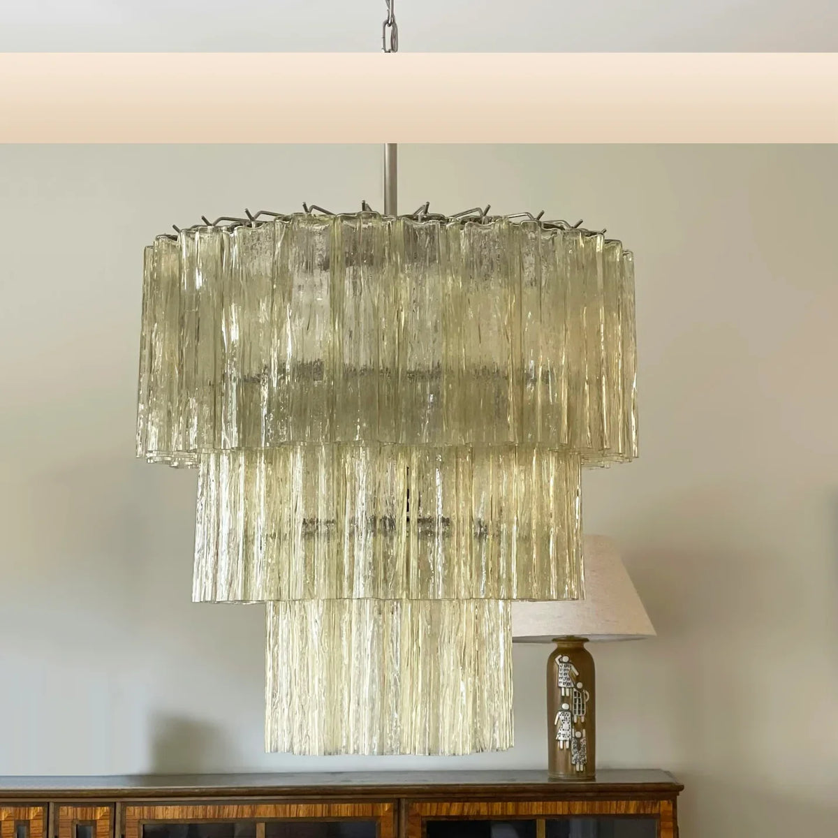 Murano Honey Glass Tube Chandelier - view 8
