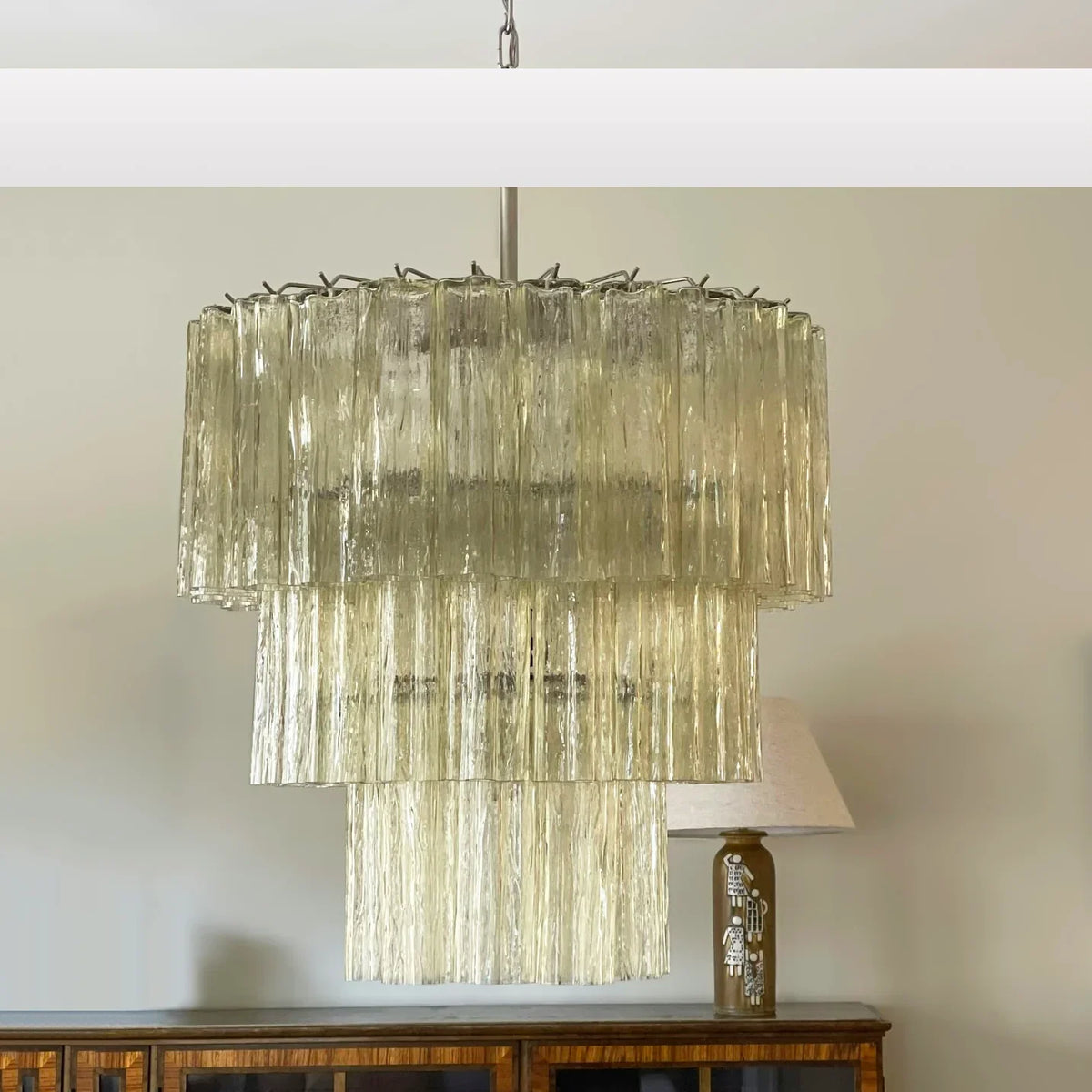 Murano Honey Glass Tube Chandelier - view 9