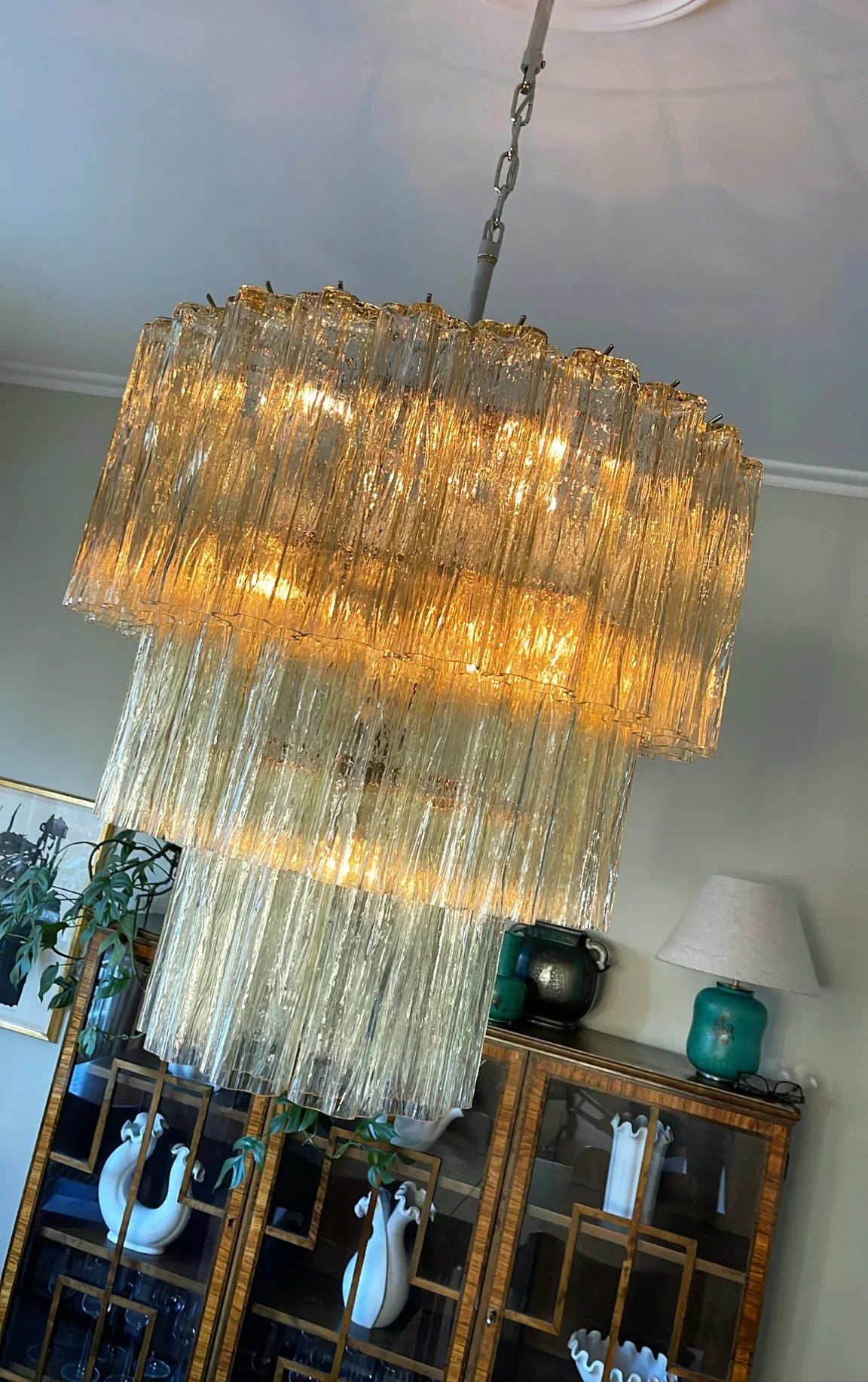 Murano Honey Glass Tube Chandelier - view 6