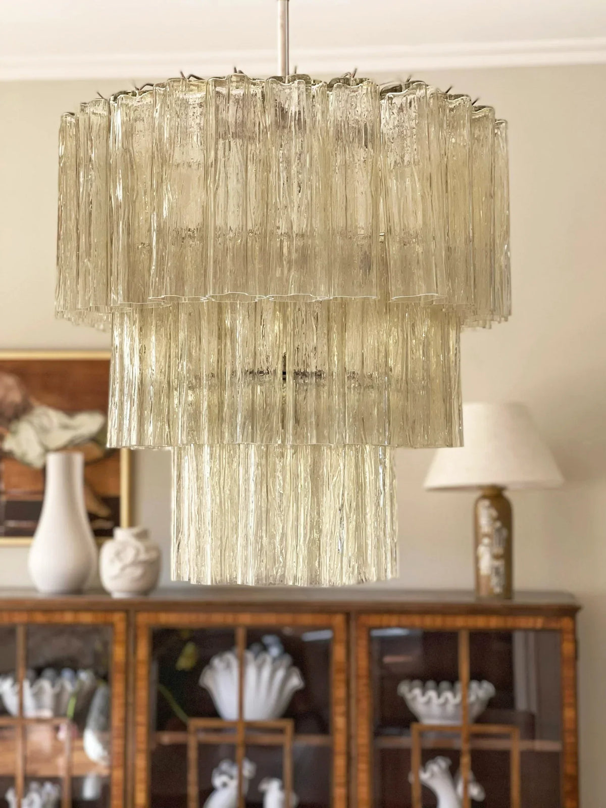 Murano Honey Glass Tube Chandelier - view 4