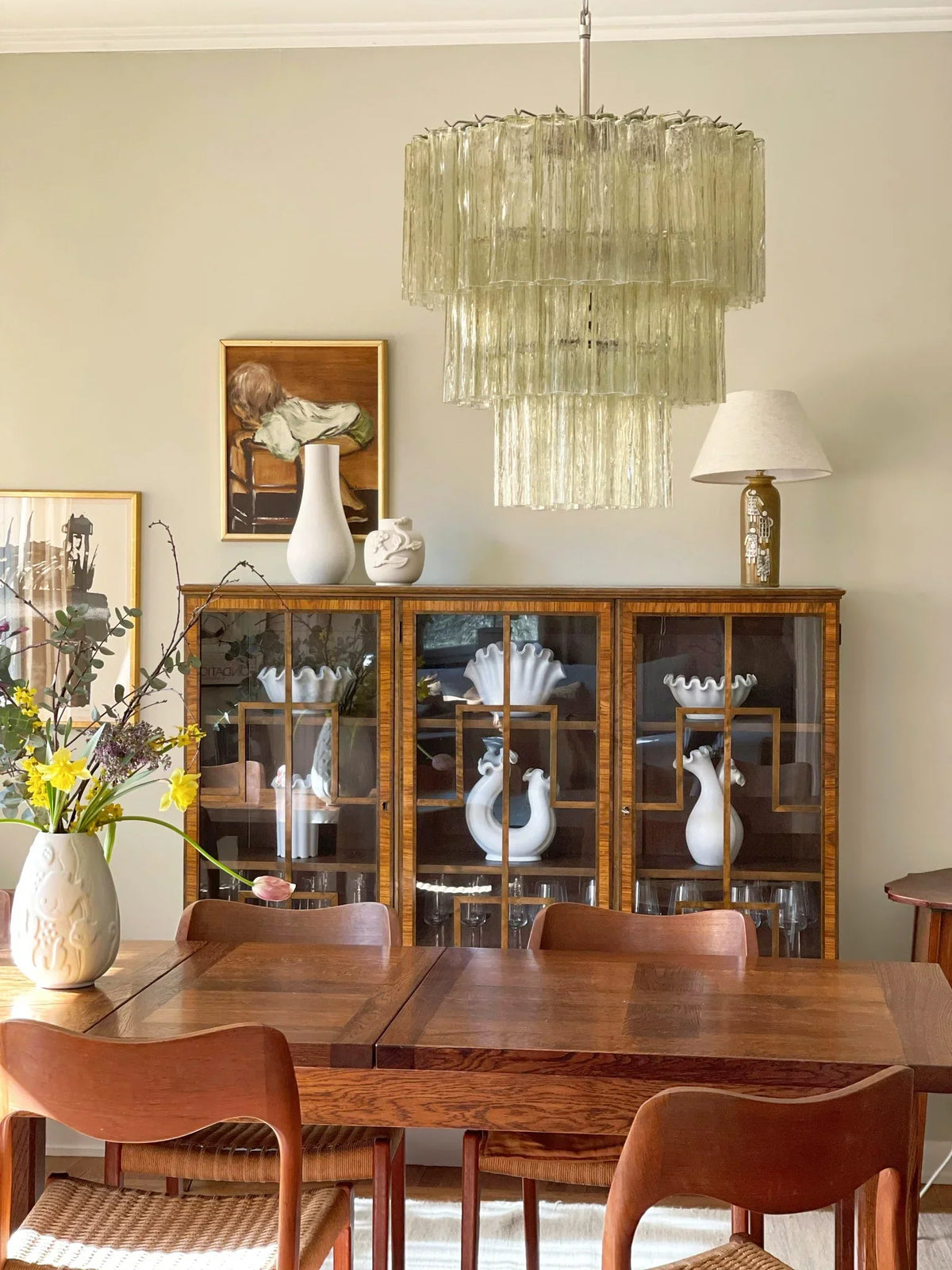 Murano Honey Glass Tube Chandelier - view 3