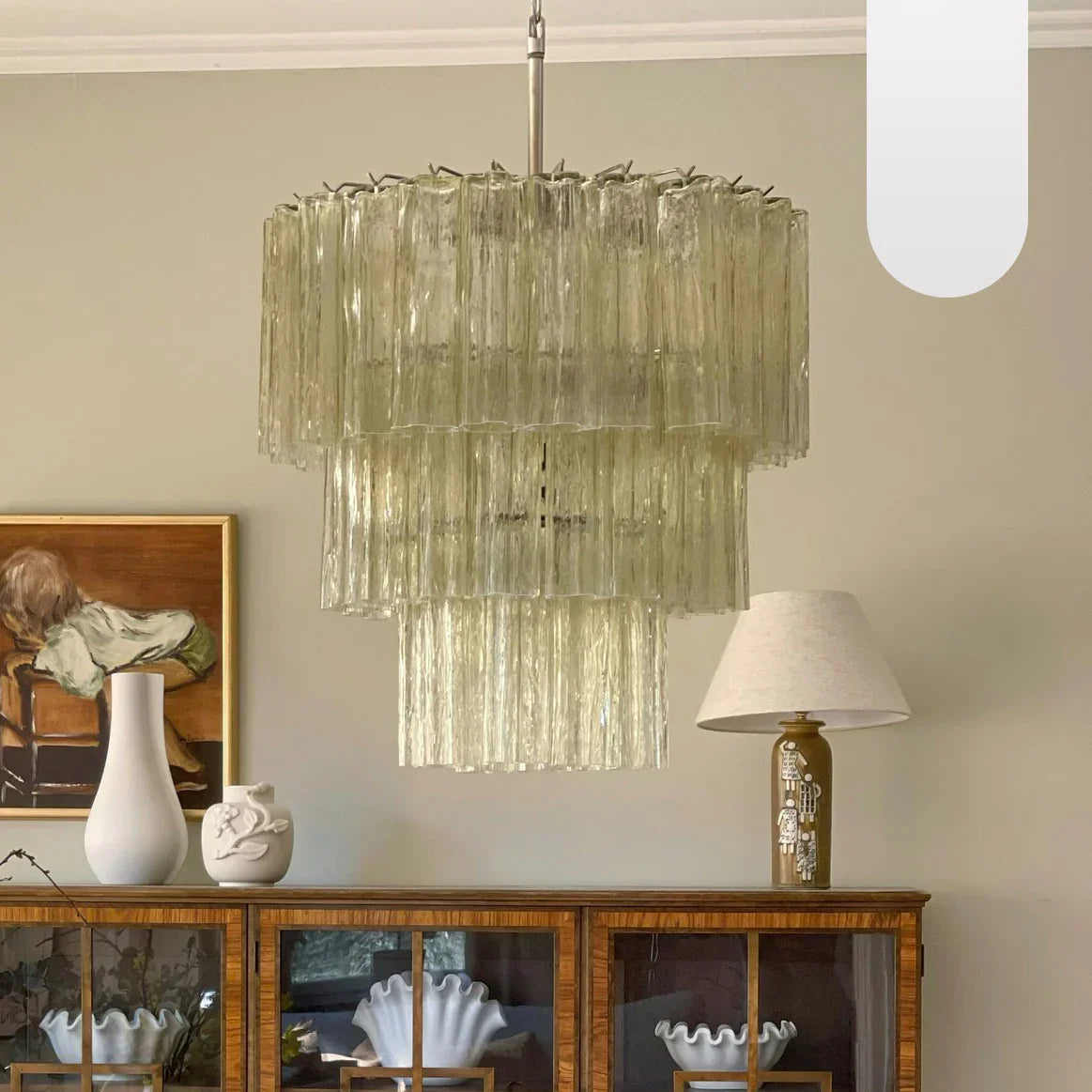 Murano Honey Glass Tube Chandelier - view 13