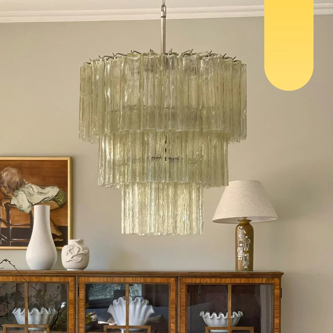 Murano Honey Glass Tube Chandelier - view 14