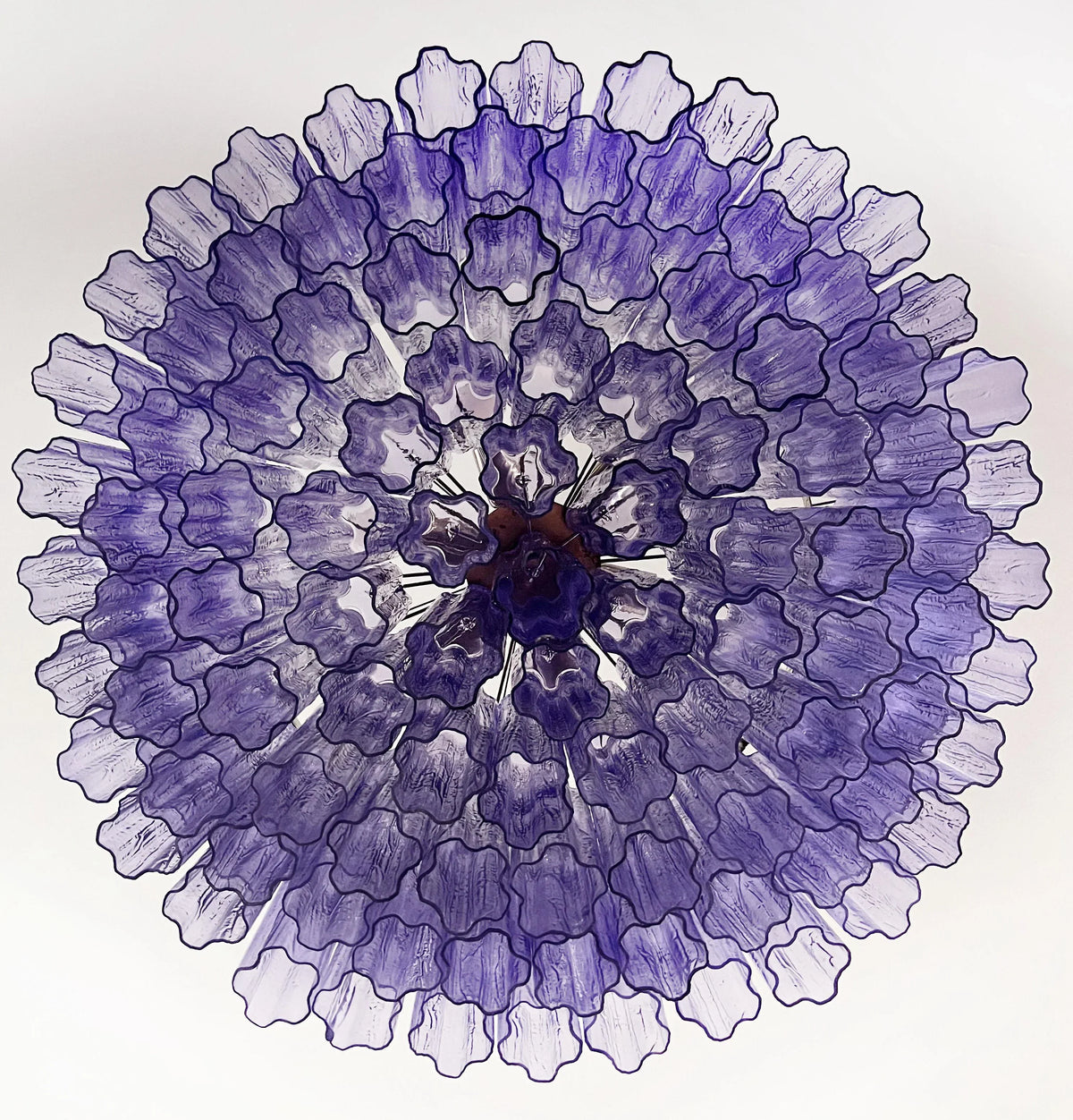 Murano Large Amethyst Glass Tube Chandelier - view 16
