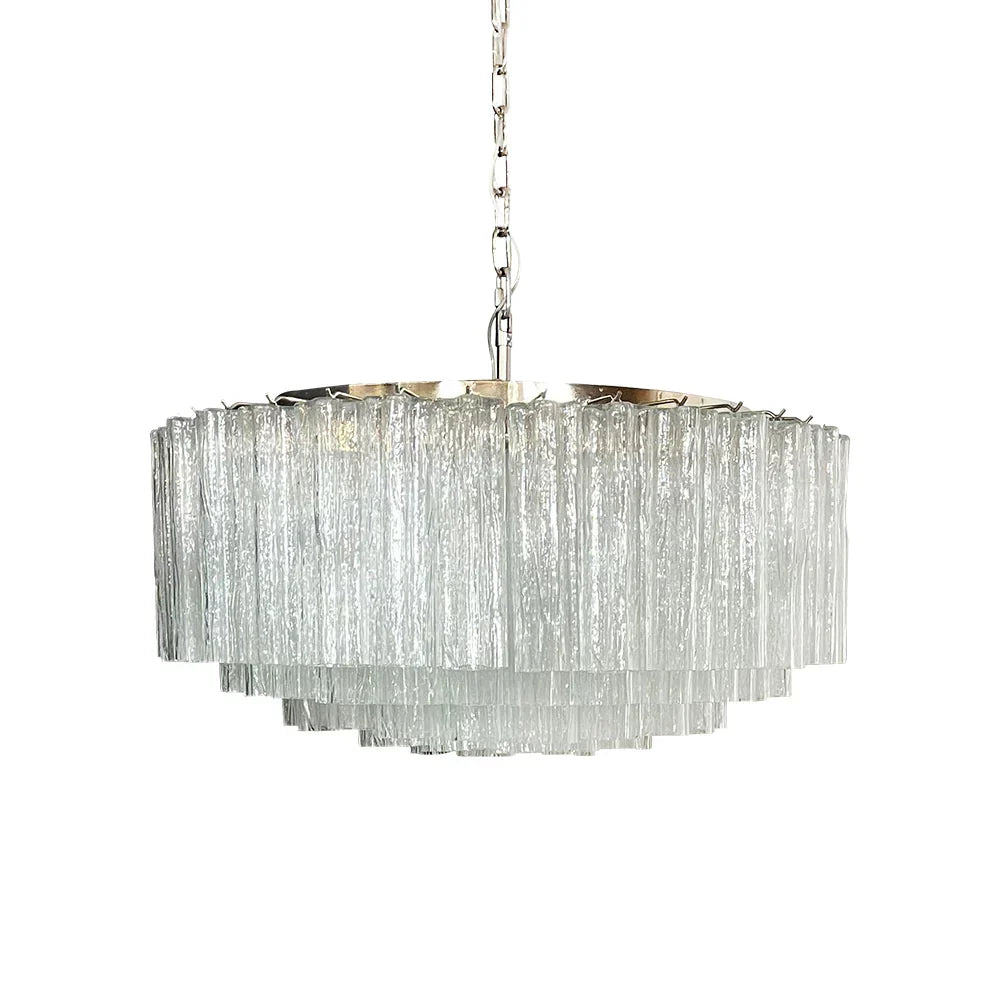 Murano Large Transparent Glass Tube Chandelier - view 19