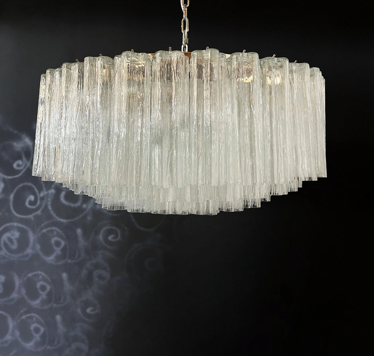 Murano Large Transparent Glass Tube Chandelier - view 12