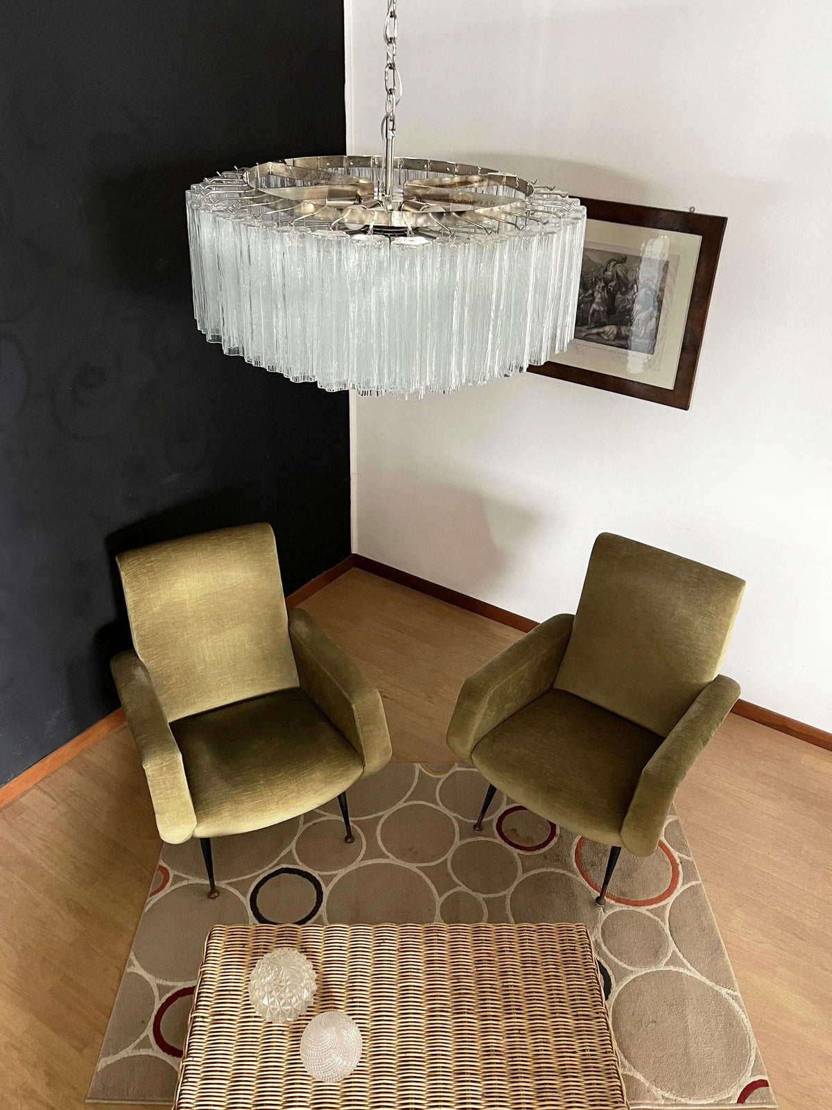Murano Large Transparent Glass Tube Chandelier - view 8