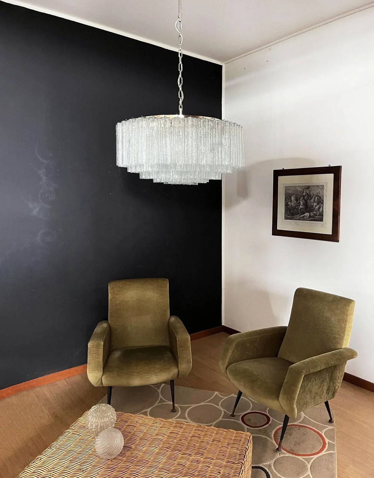 Murano Large Transparent Glass Tube Chandelier - view 5