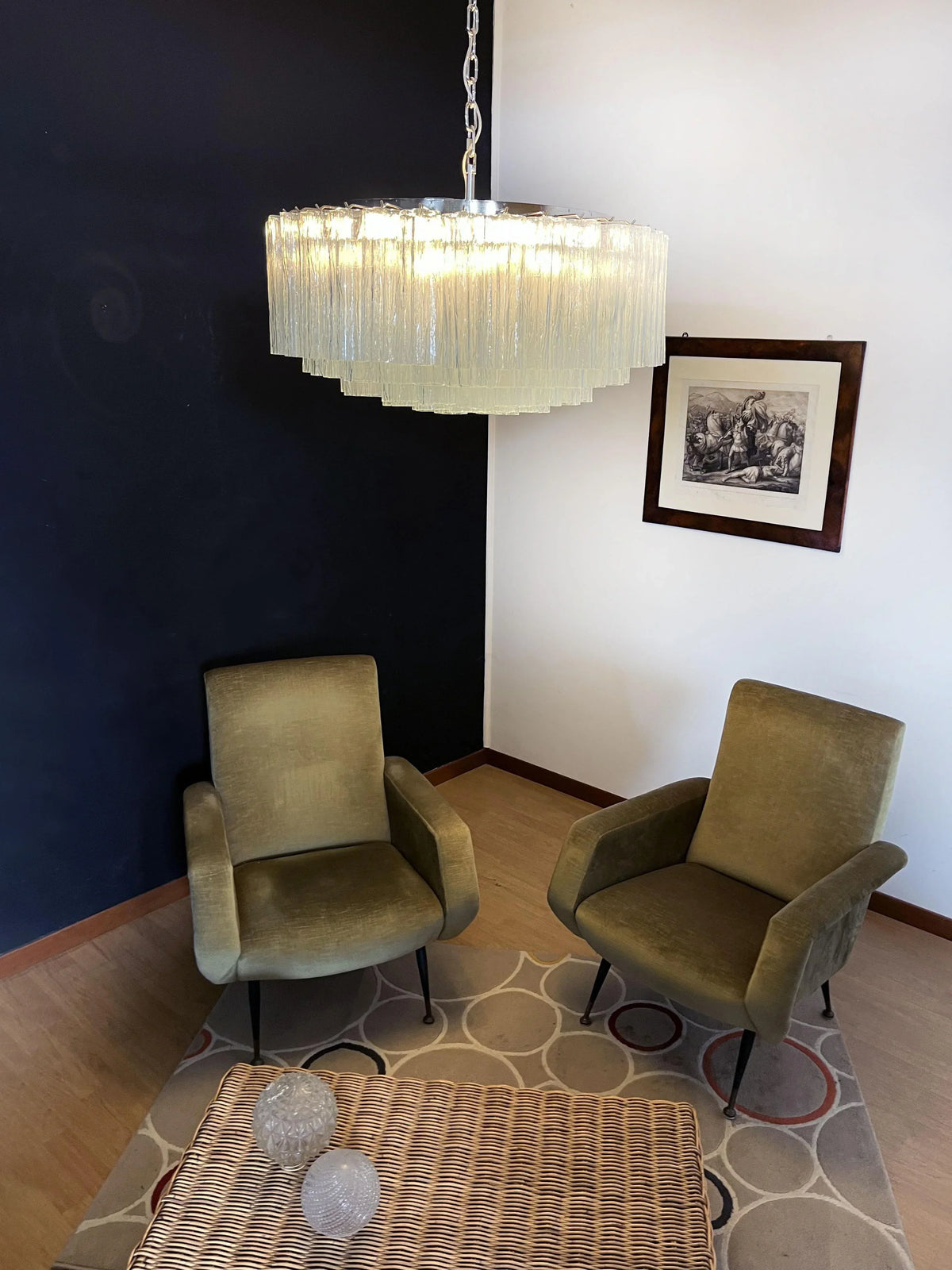Murano Large Transparent Glass Tube Chandelier - view 4