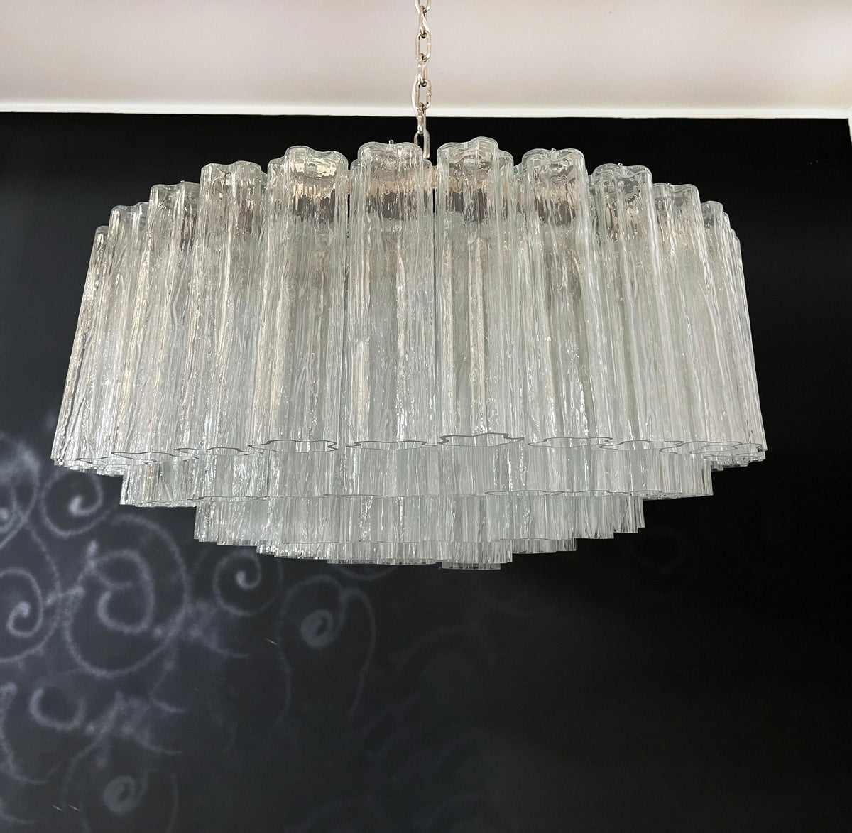 Murano Large Transparent Glass Tube Chandelier - view 13