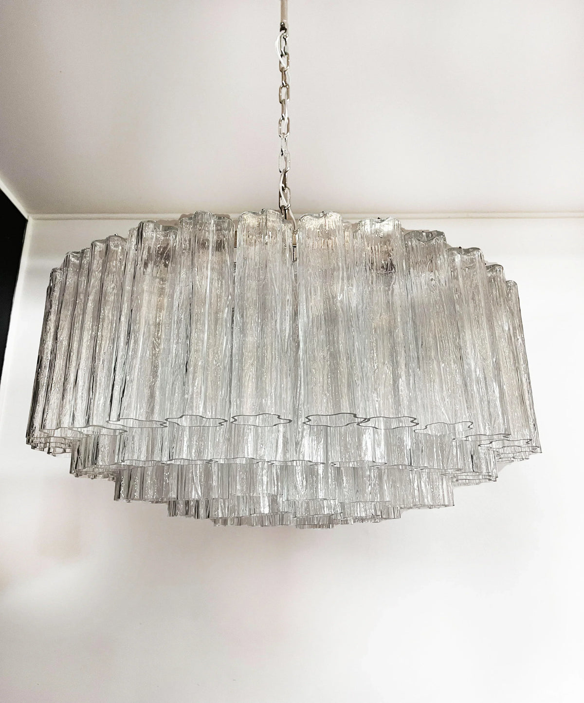 Murano Large Transparent Glass Tube Chandelier - view 15