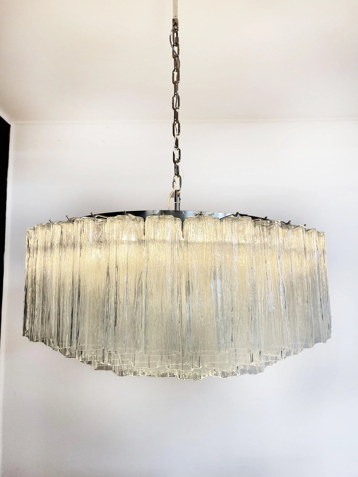 Murano Large Transparent Glass Tube Chandelier - view 14