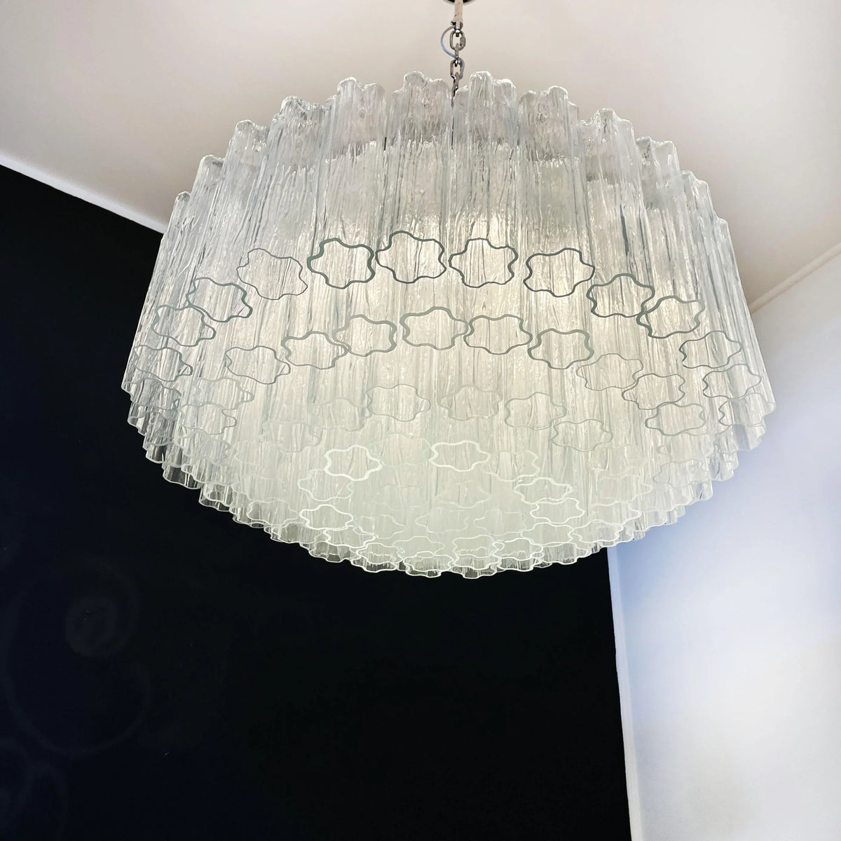 Murano Large Transparent Glass Tube Chandelier - view 11
