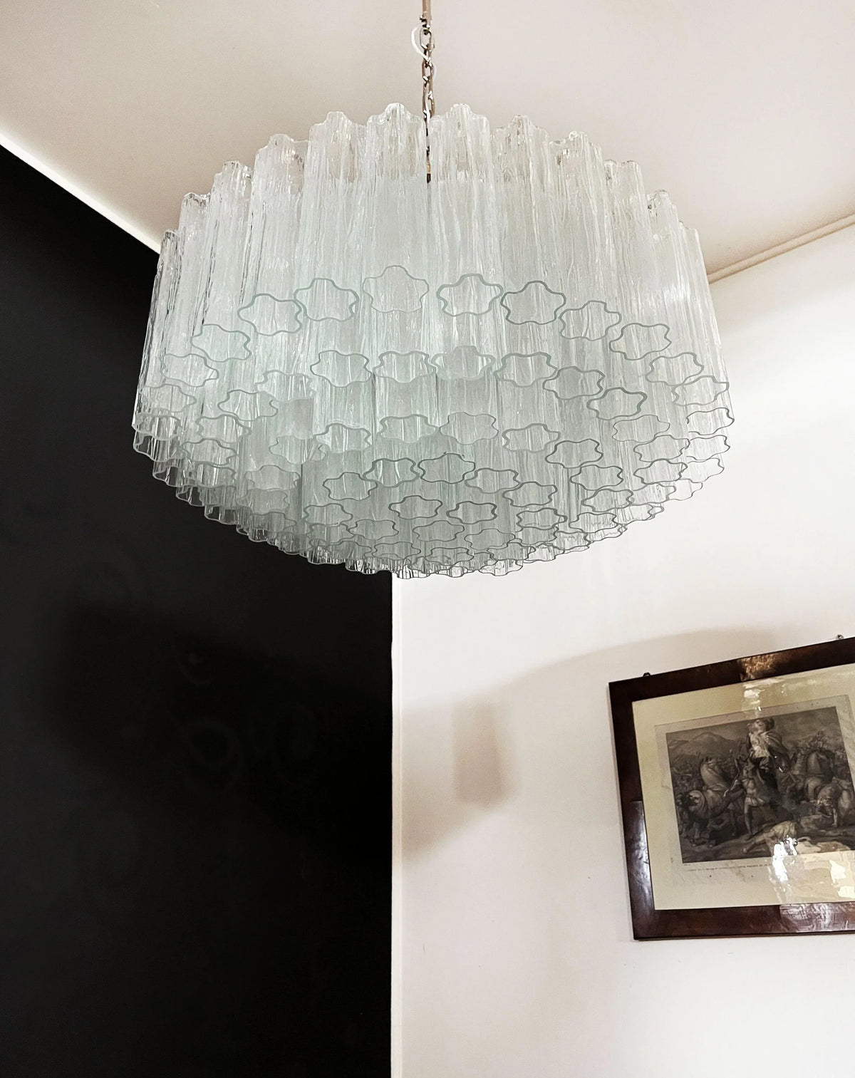 Murano Large Transparent Glass Tube Chandelier - view 10