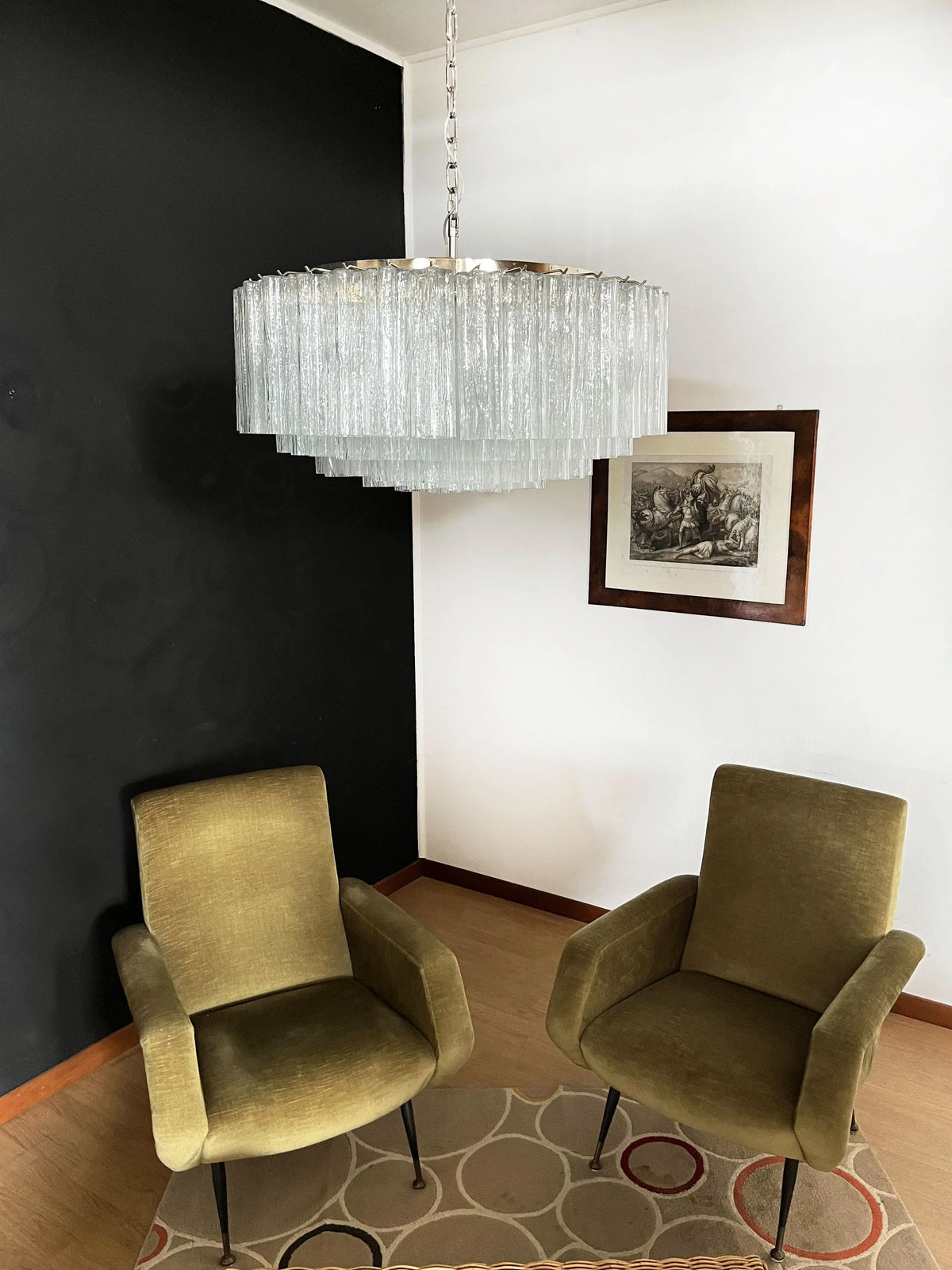 Murano Large Transparent Glass Tube Chandelier - view 6