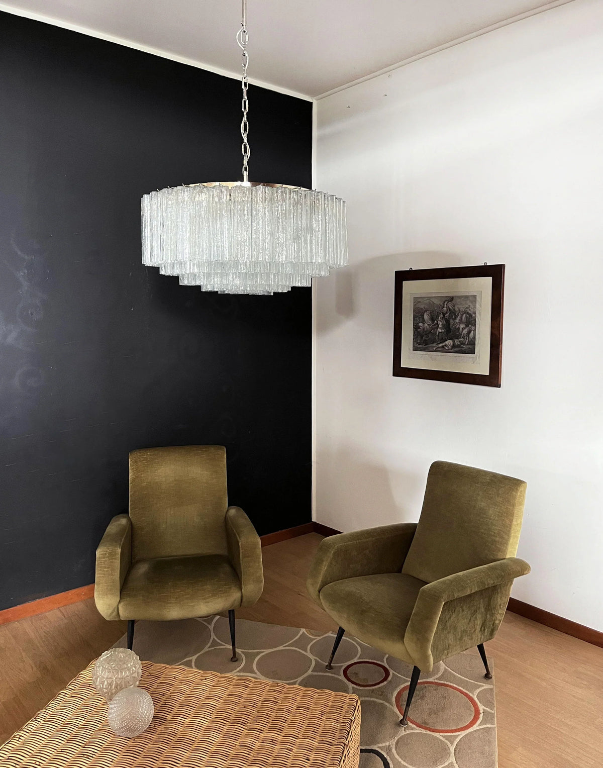 Murano Large Transparent Glass Tube Chandelier - view 9