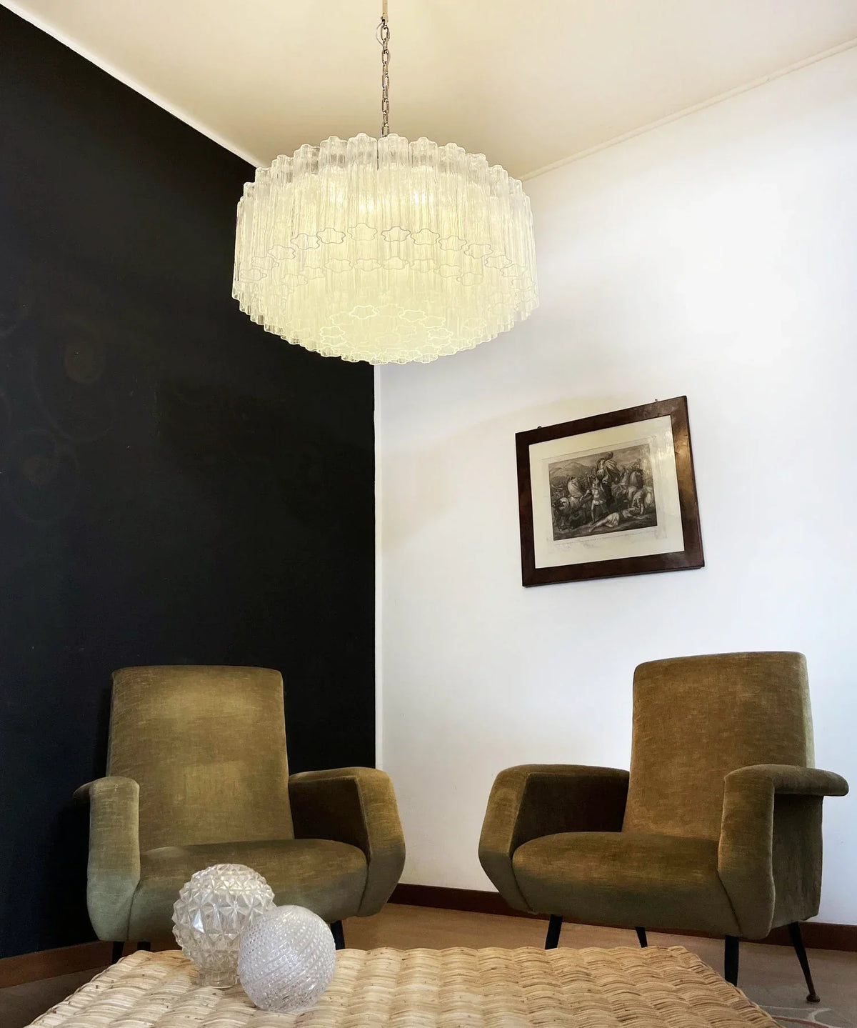 Murano Large Transparent Glass Tube Chandelier - view 3