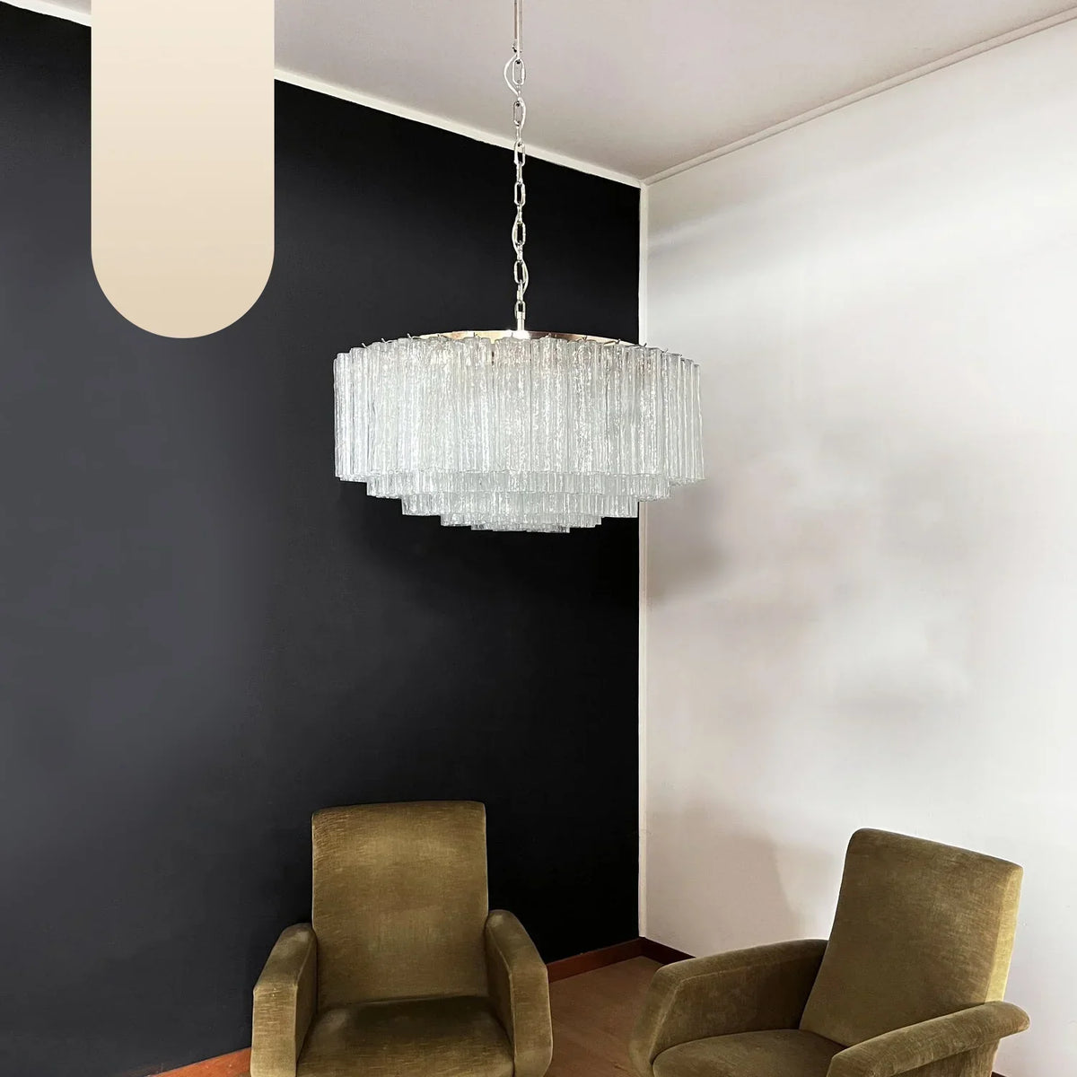 Murano Large Transparent Glass Tube Chandelier - view 16