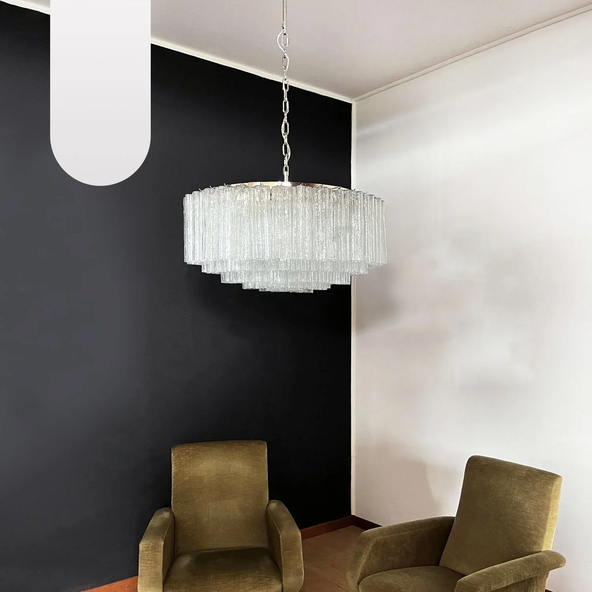 Murano Large Transparent Glass Tube Chandelier - view 17