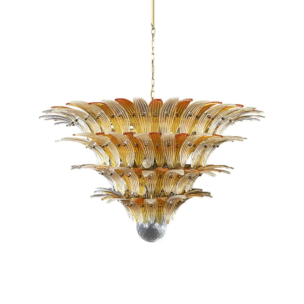 Murano Palmette Amber Trasparent Chandelier - view 21