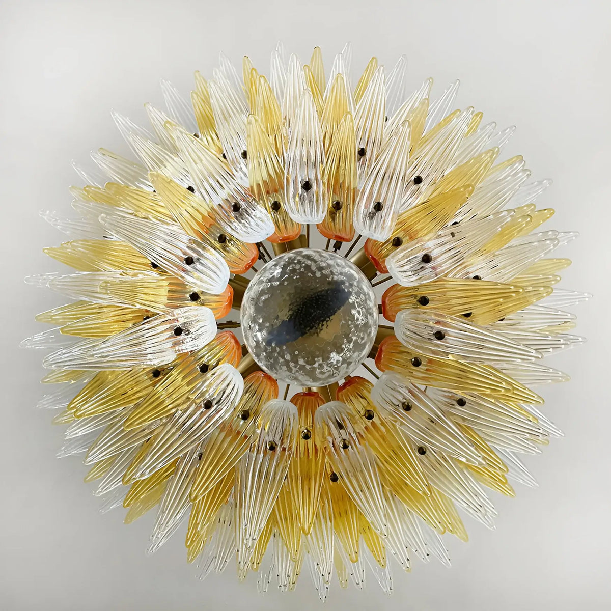 Murano Palmette Amber Trasparent Chandelier - view 13