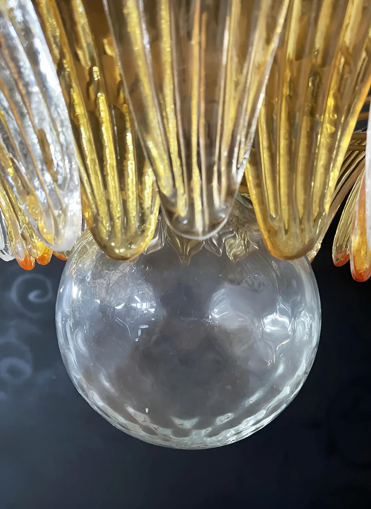 Murano Palmette Amber Trasparent Chandelier - view 4