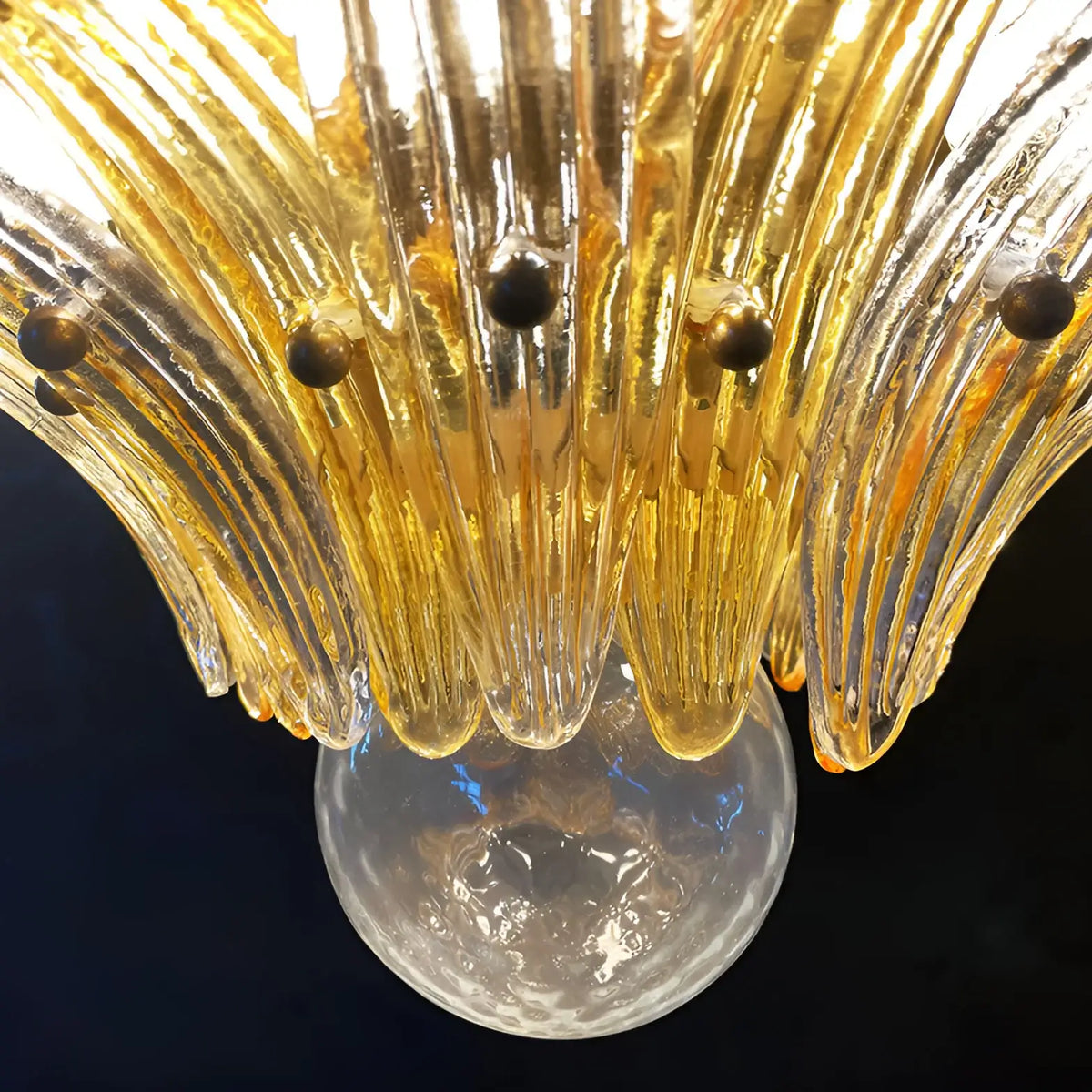 Murano Palmette Amber Trasparent Chandelier - view 12