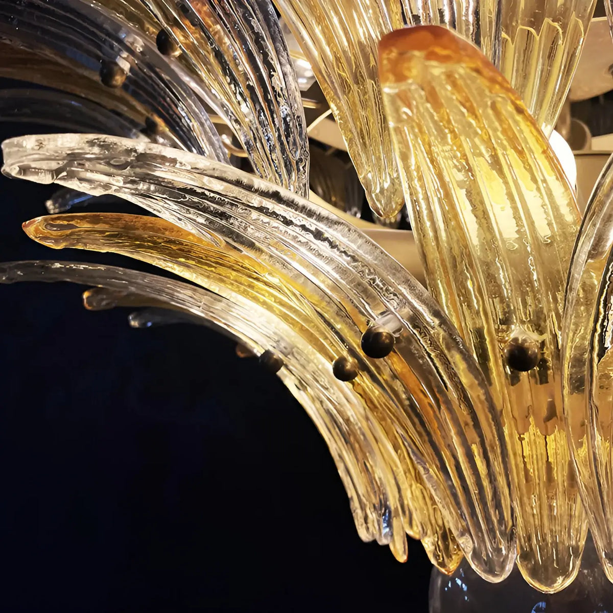 Murano Palmette Amber Trasparent Chandelier - view 15