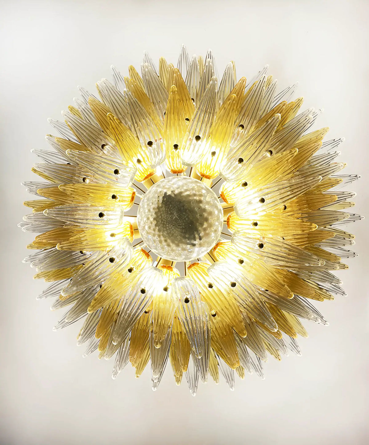 Murano Palmette Amber Trasparent Chandelier - view 17