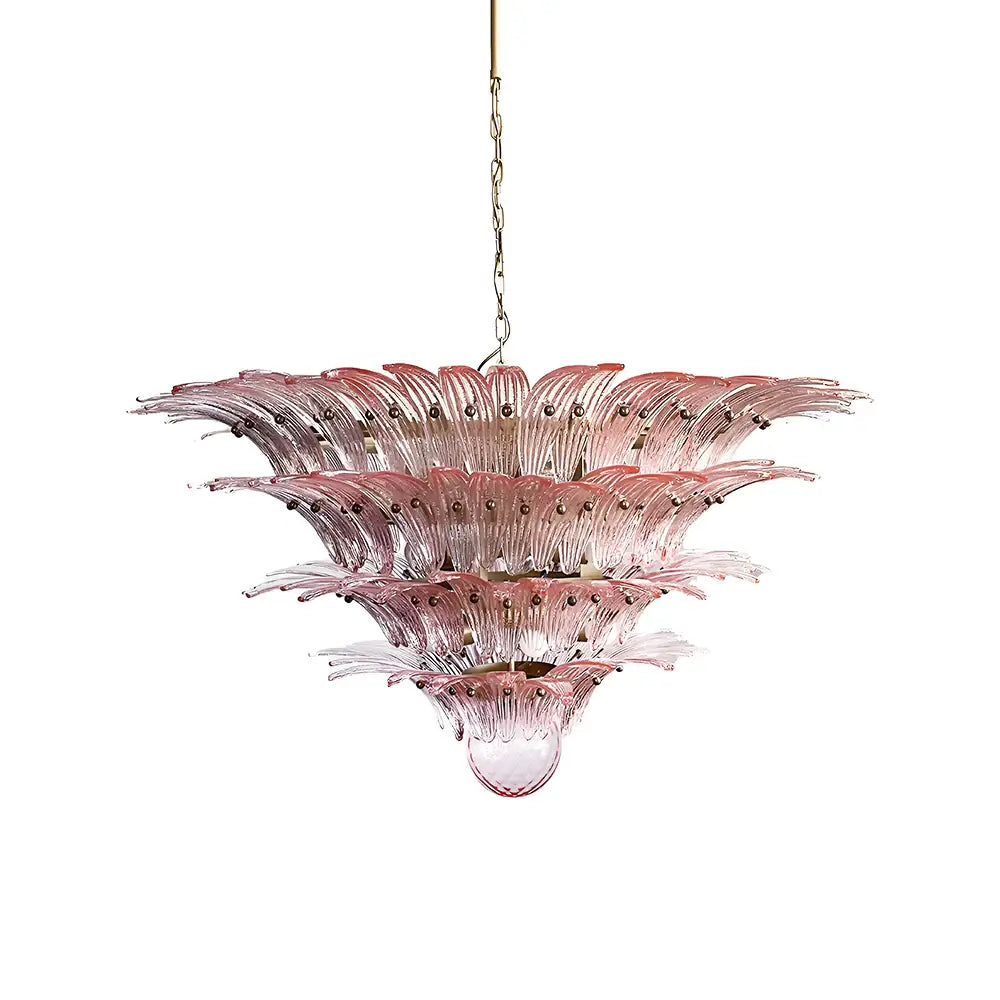 Murano Palmette Pink Chandelier Glass