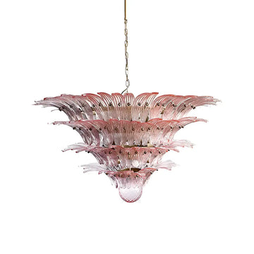 Murano Palmette Pink Chandelier Glass