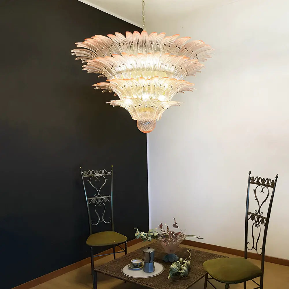 Murano Palmette Pink Chandelier Glass - view 2
