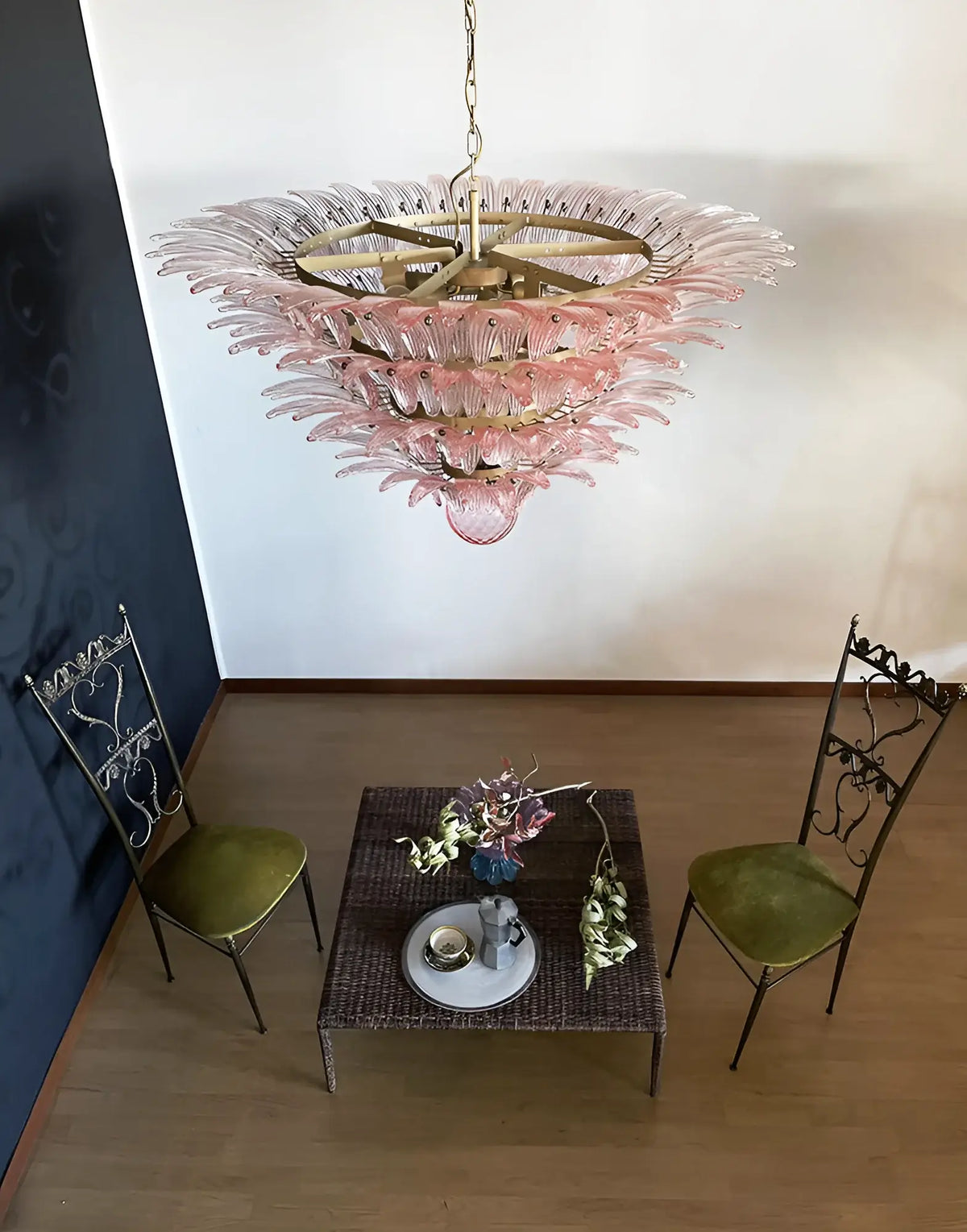 Murano Palmette Pink Chandelier Glass - view 7