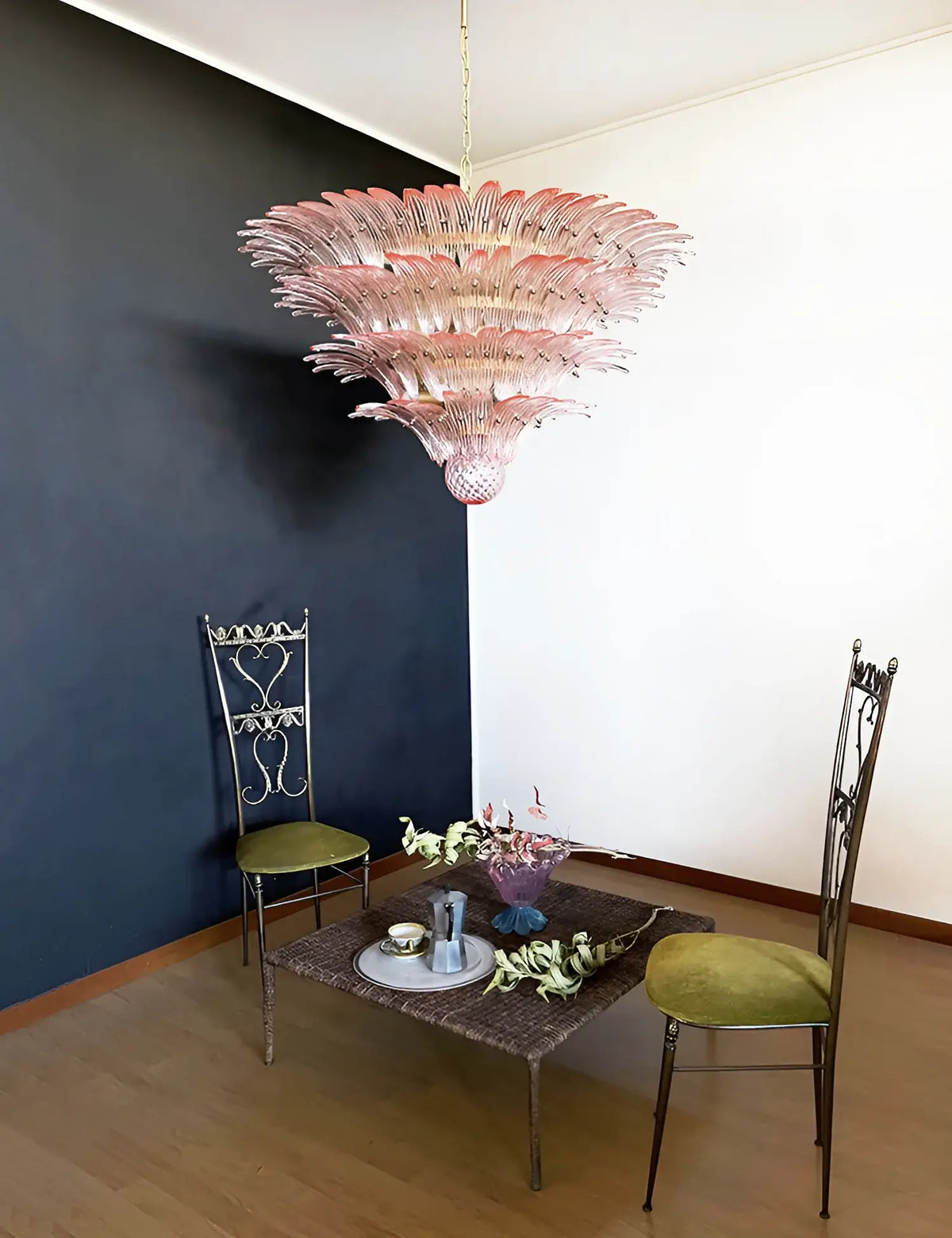 Murano Palmette Pink Chandelier Glass - view 4