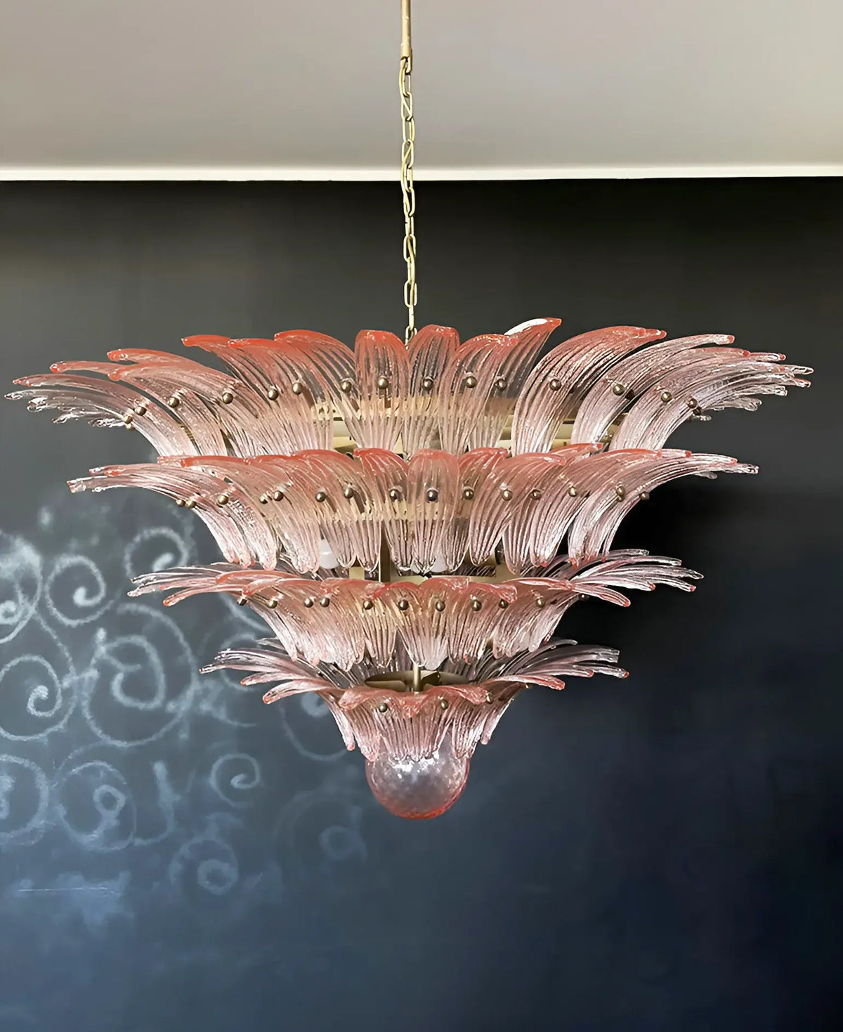 Murano Palmette Pink Chandelier Glass - view 9