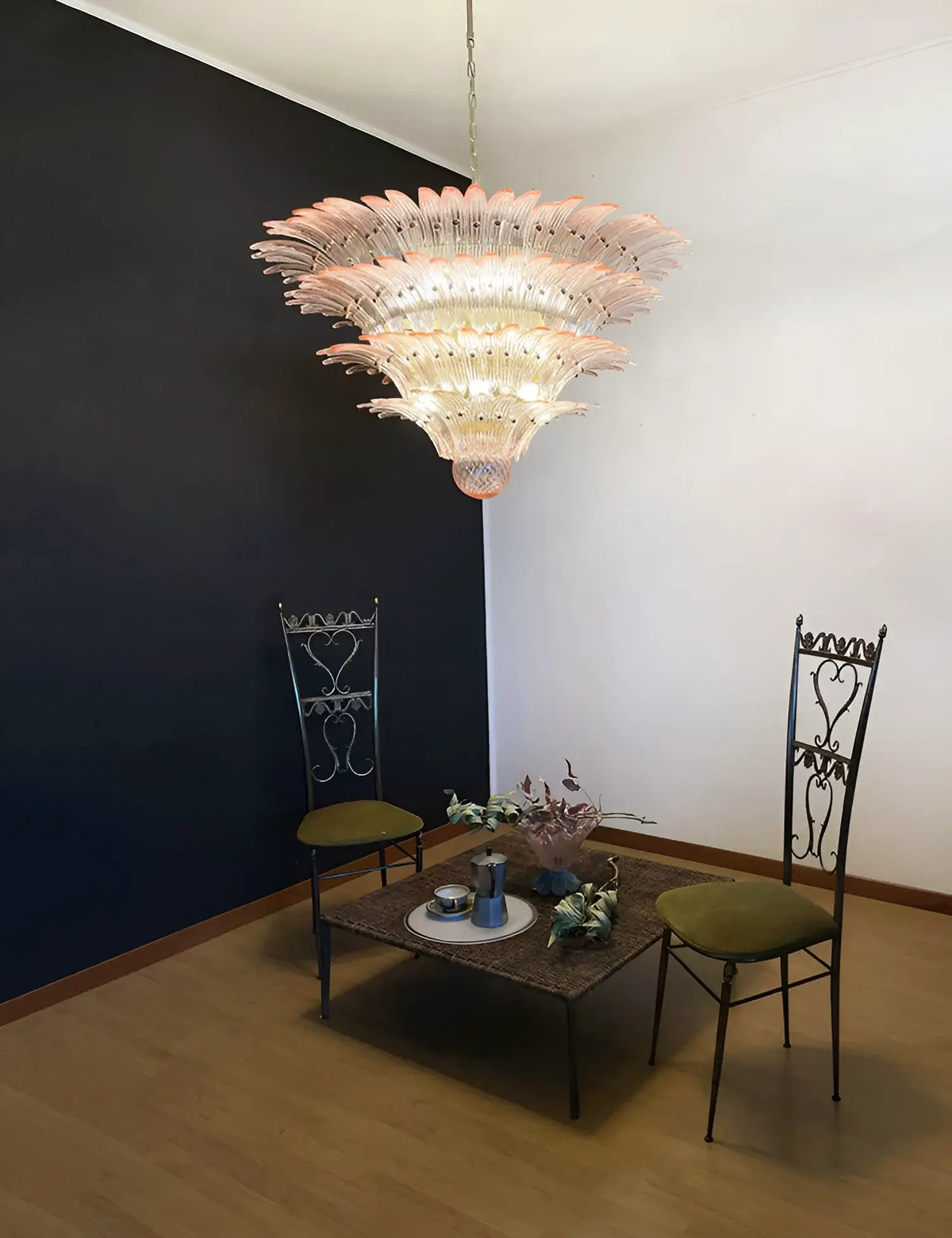 Murano Palmette Pink Chandelier Glass - view 3