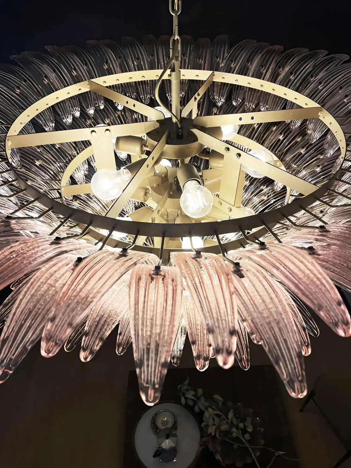 Murano Palmette Pink Chandelier Glass - view 10