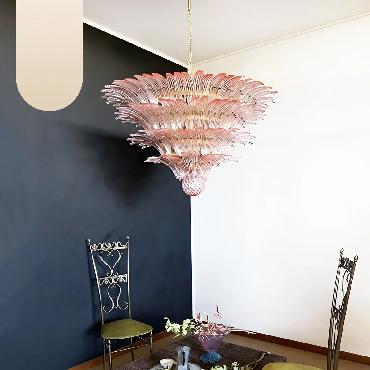 Murano Palmette Pink Chandelier Glass - view 15