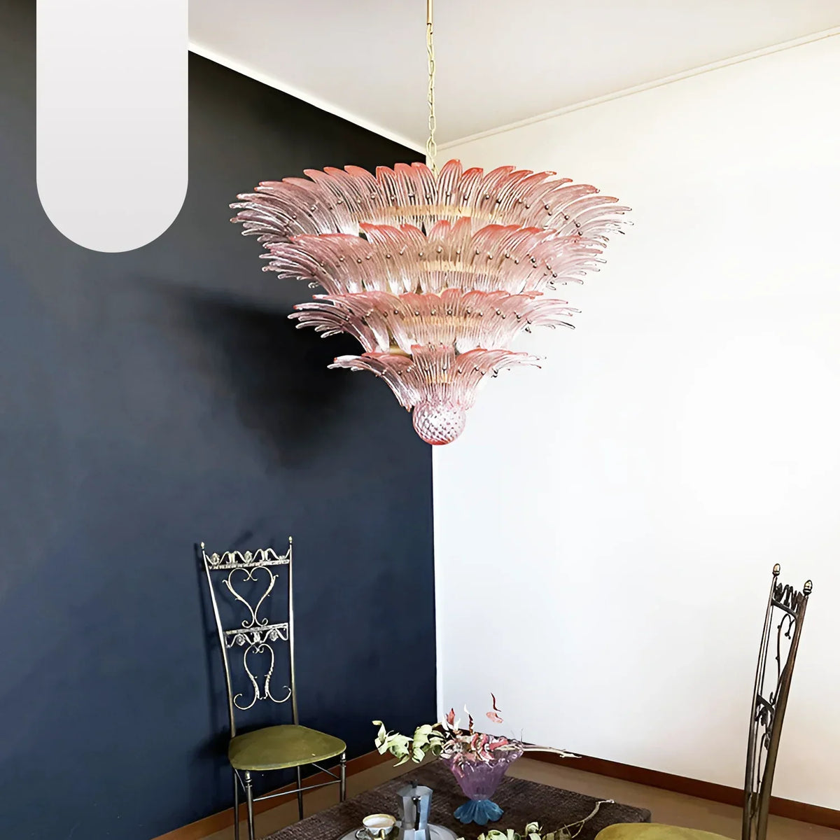 Murano Palmette Pink Chandelier Glass - view 16