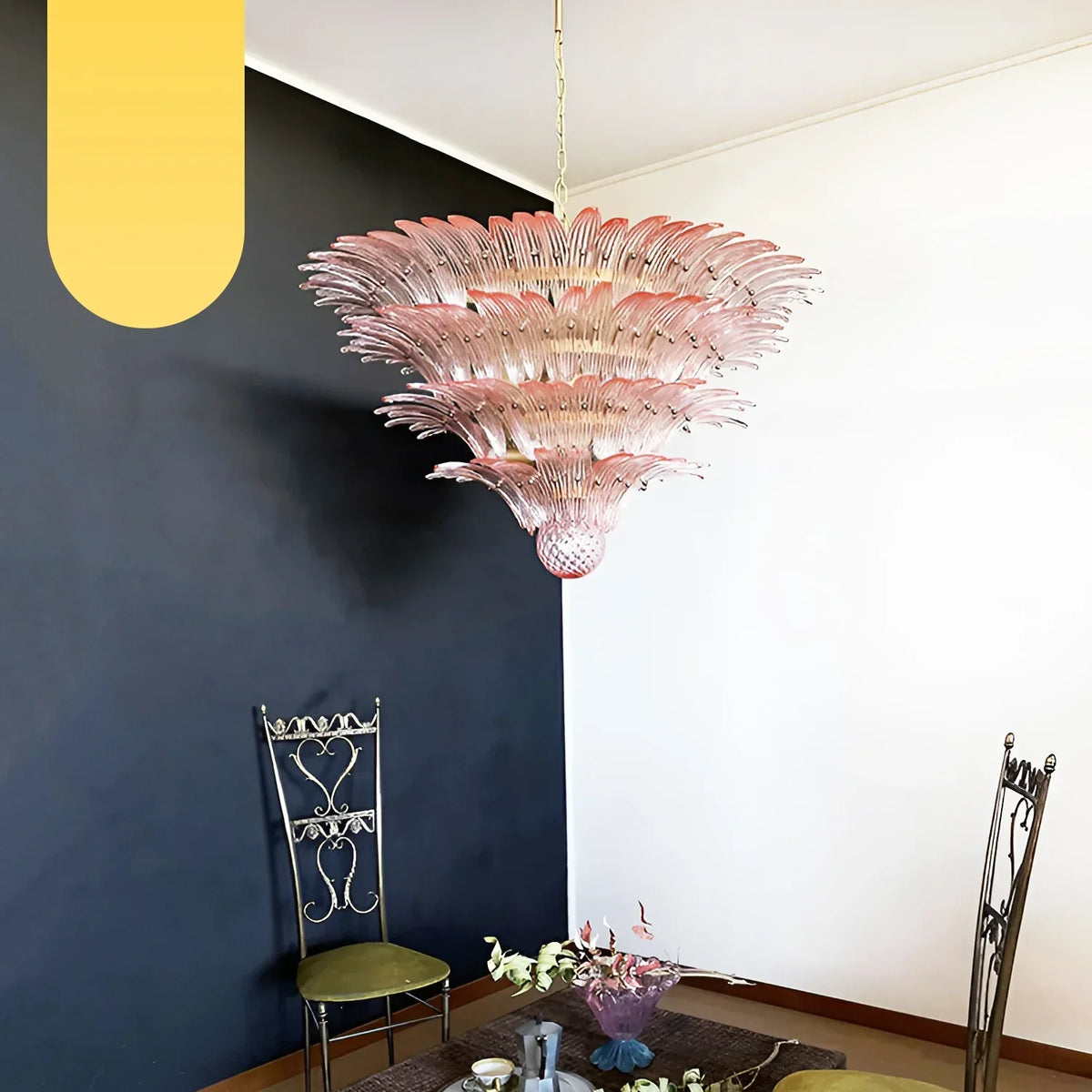 Murano Palmette Pink Chandelier Glass - view 17